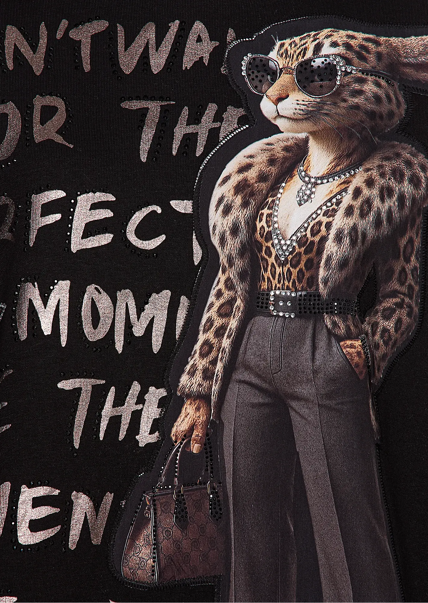 Sweatpullover mit Print, schwarz