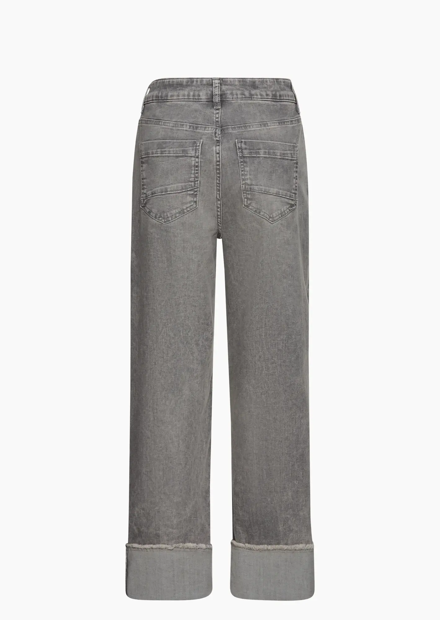 Wide Leg Jeans mit Umschlag, grey denim