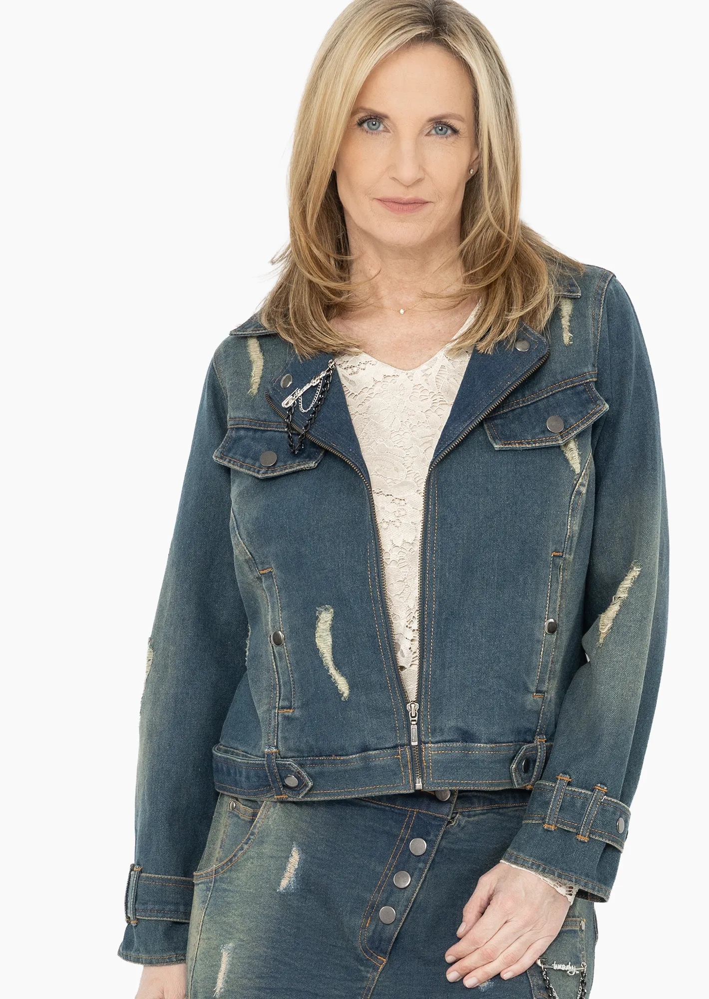 stylische Jeansjacke, blue denim