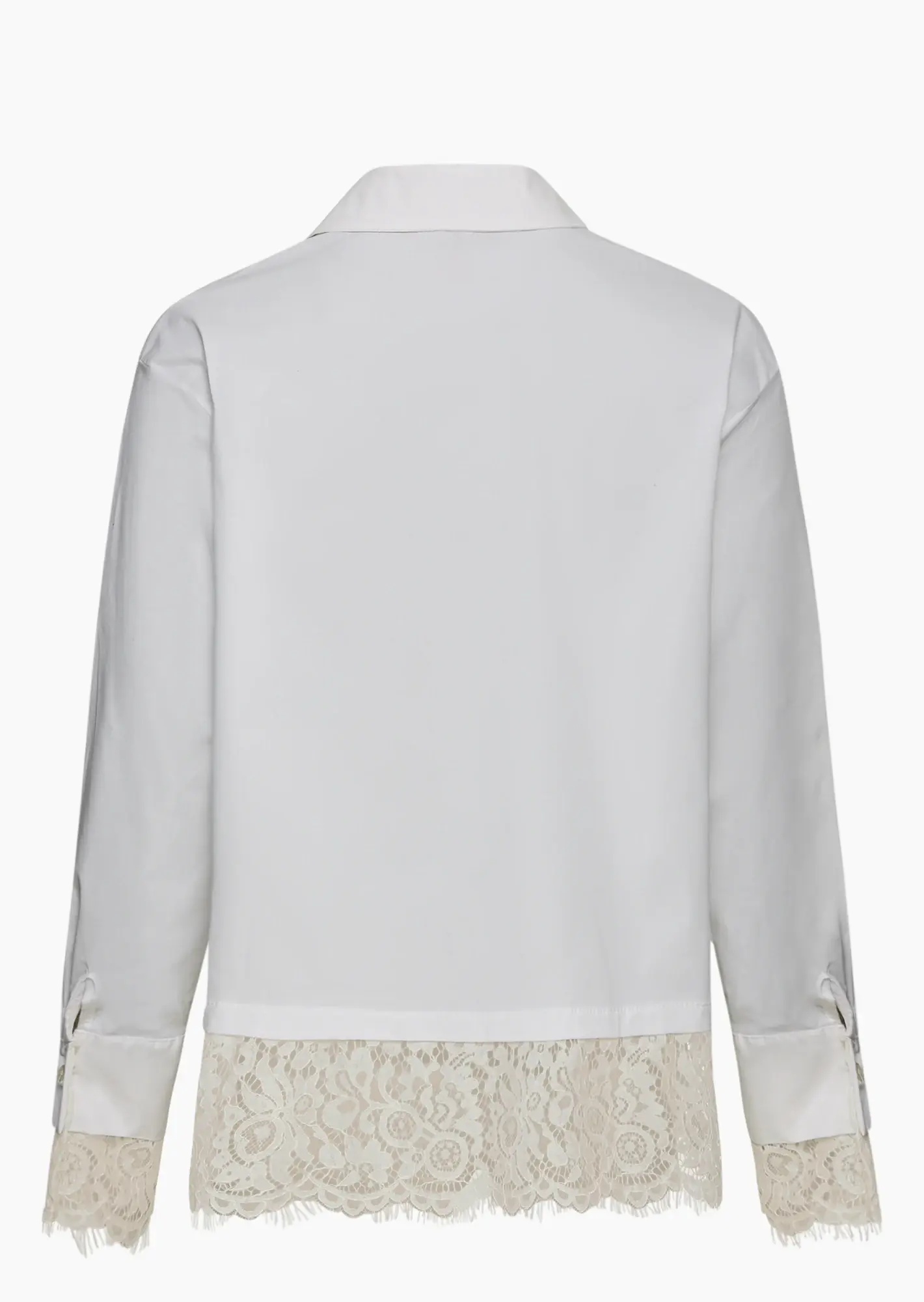 Hemdbluse mit Spitze, weiß