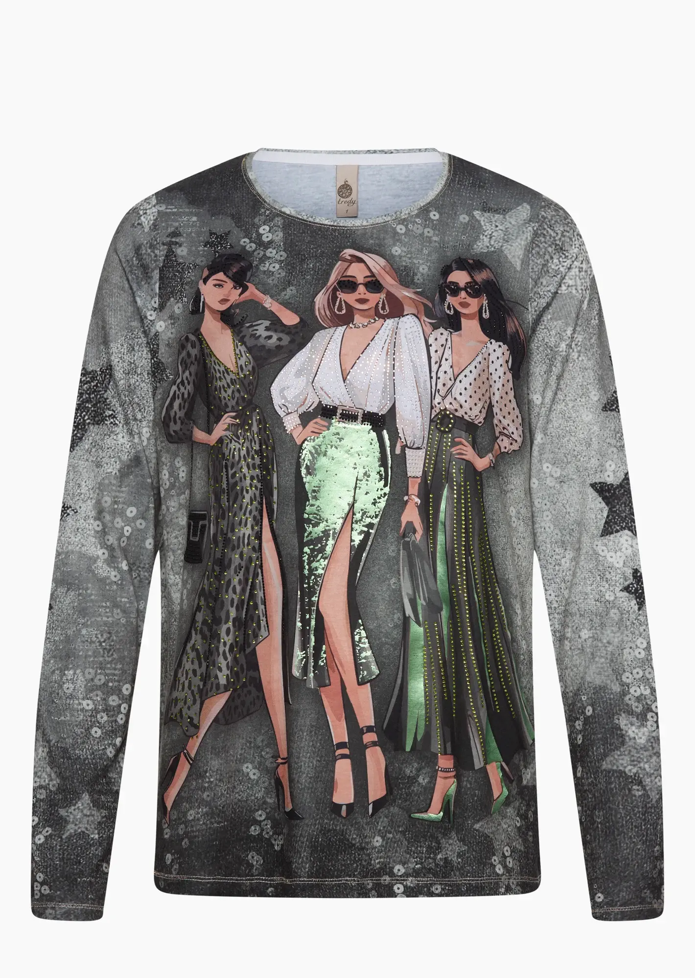 Langarmshirt 'Woman', oliv