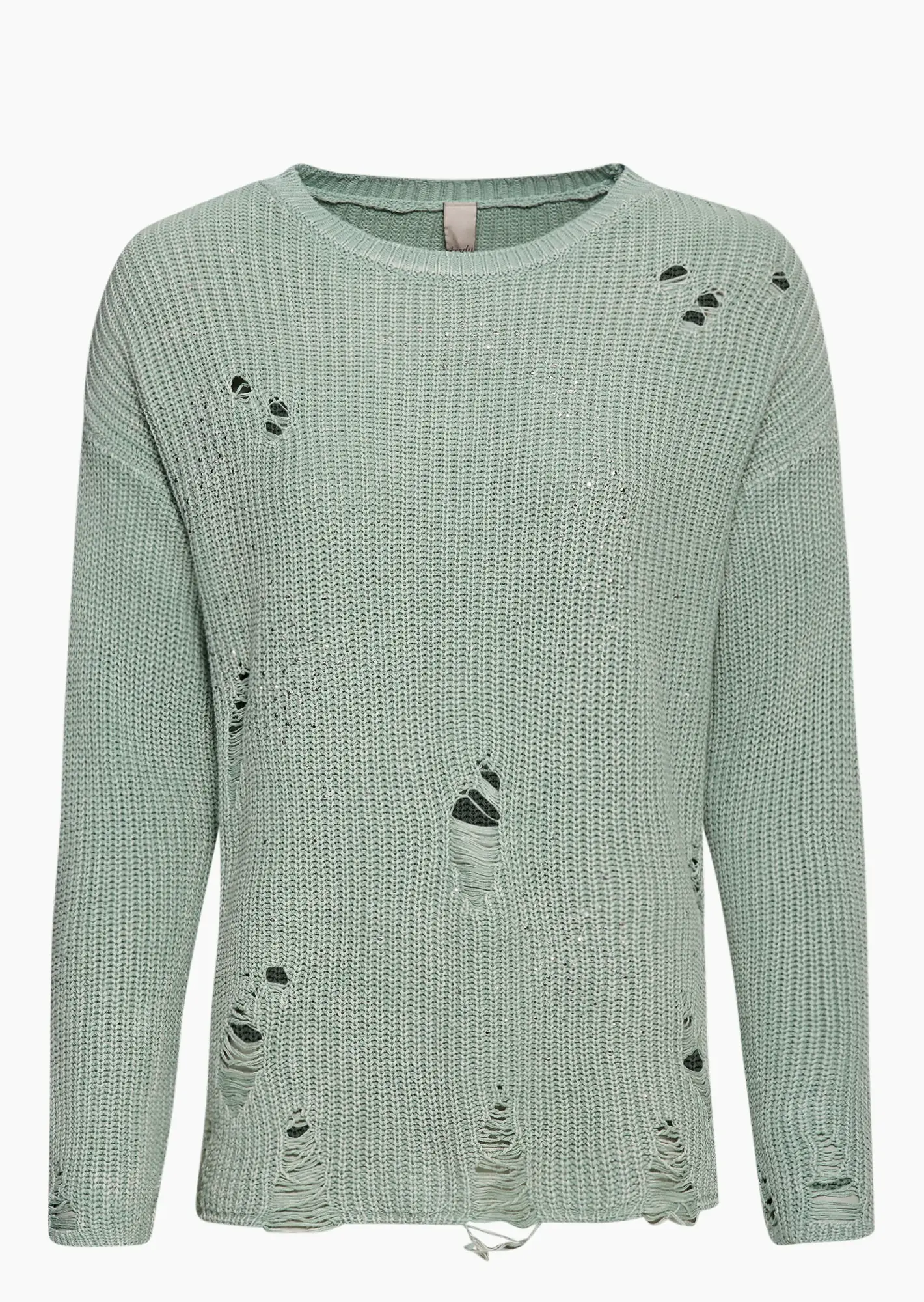 Strickpullover destroyed, salbei