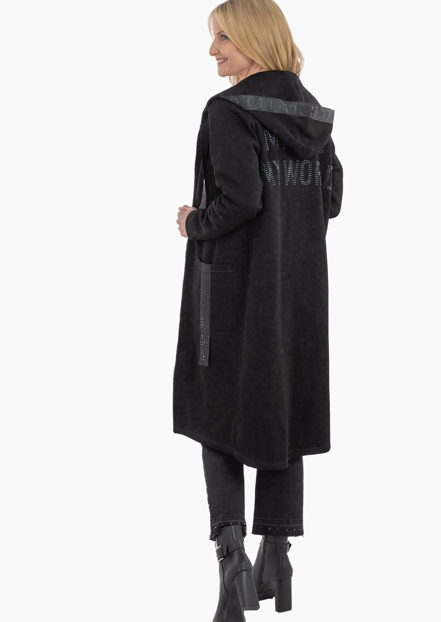 Sweatmantel 'Queen', schwarz