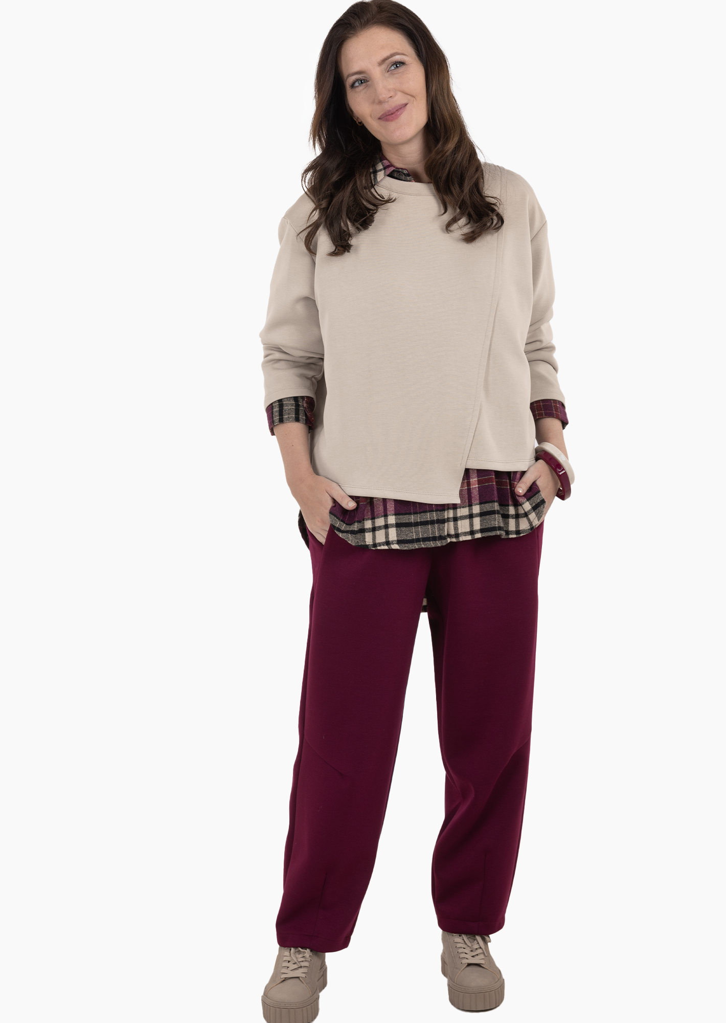 bequeme Pants, burgund