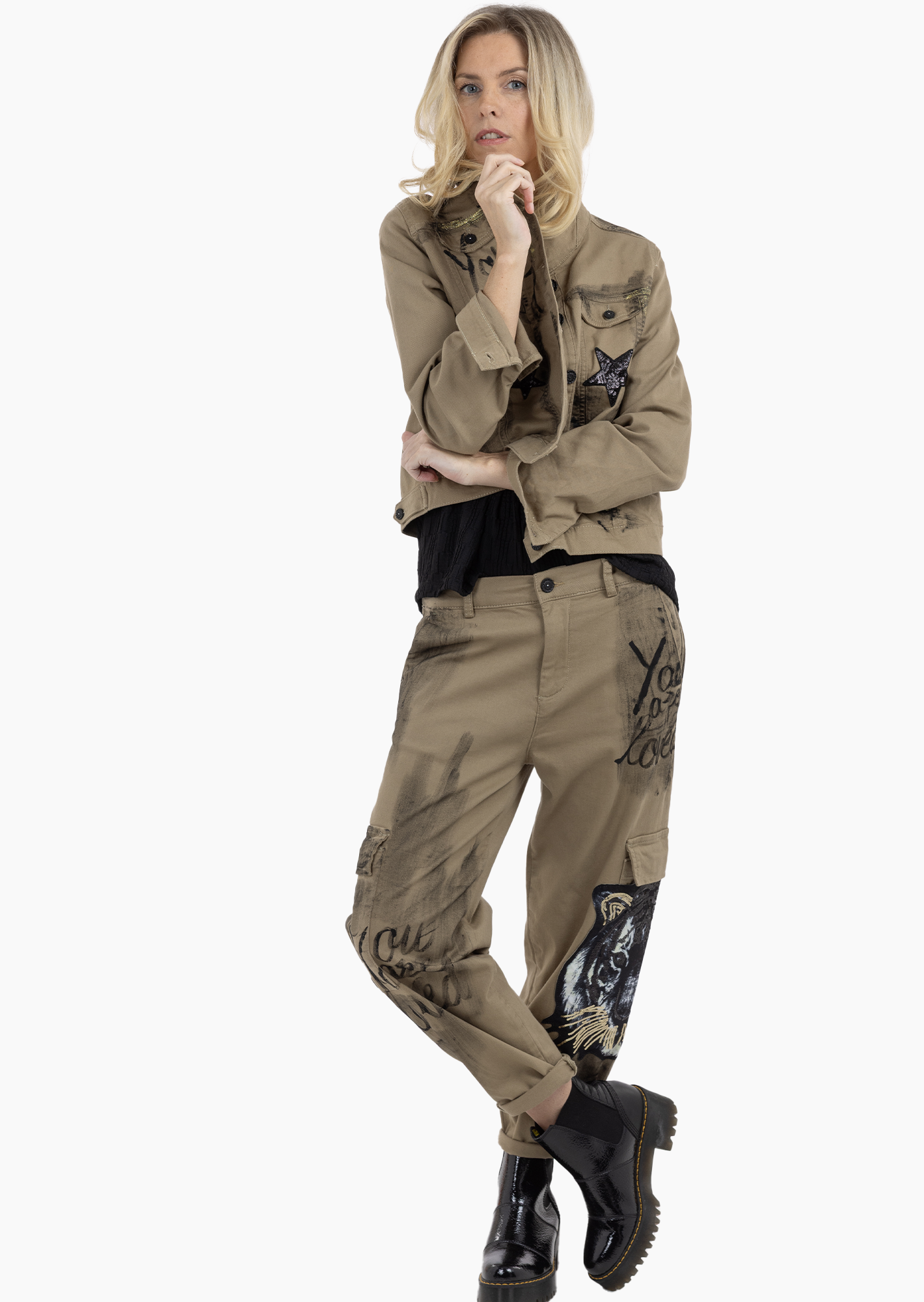 Cargohose 'You are loved', toffee