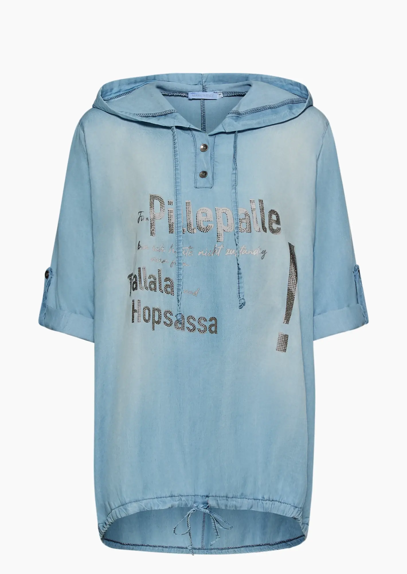 Bluse 'Pillepalle', bleached denim