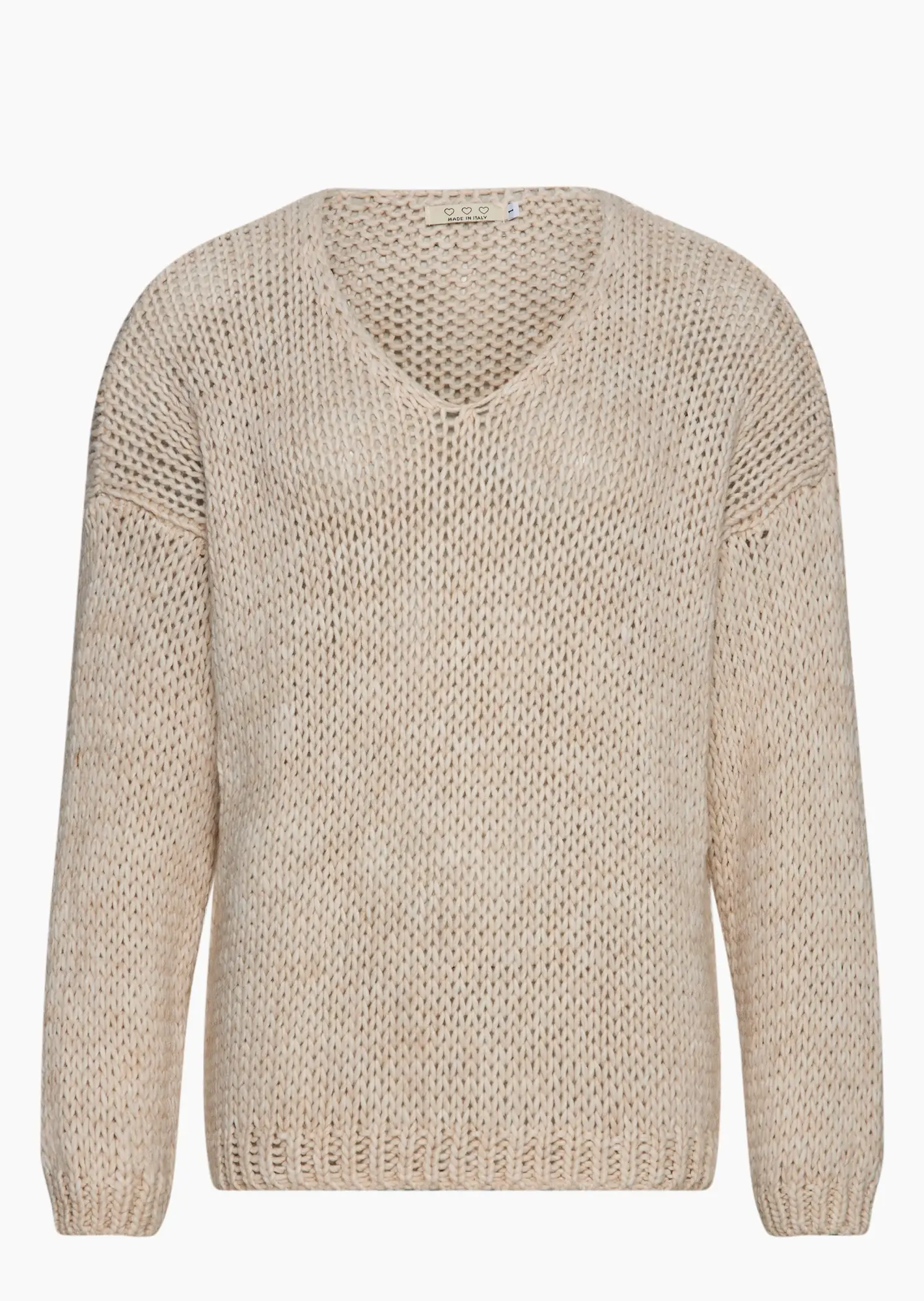 stylischer Strickpullover, crema