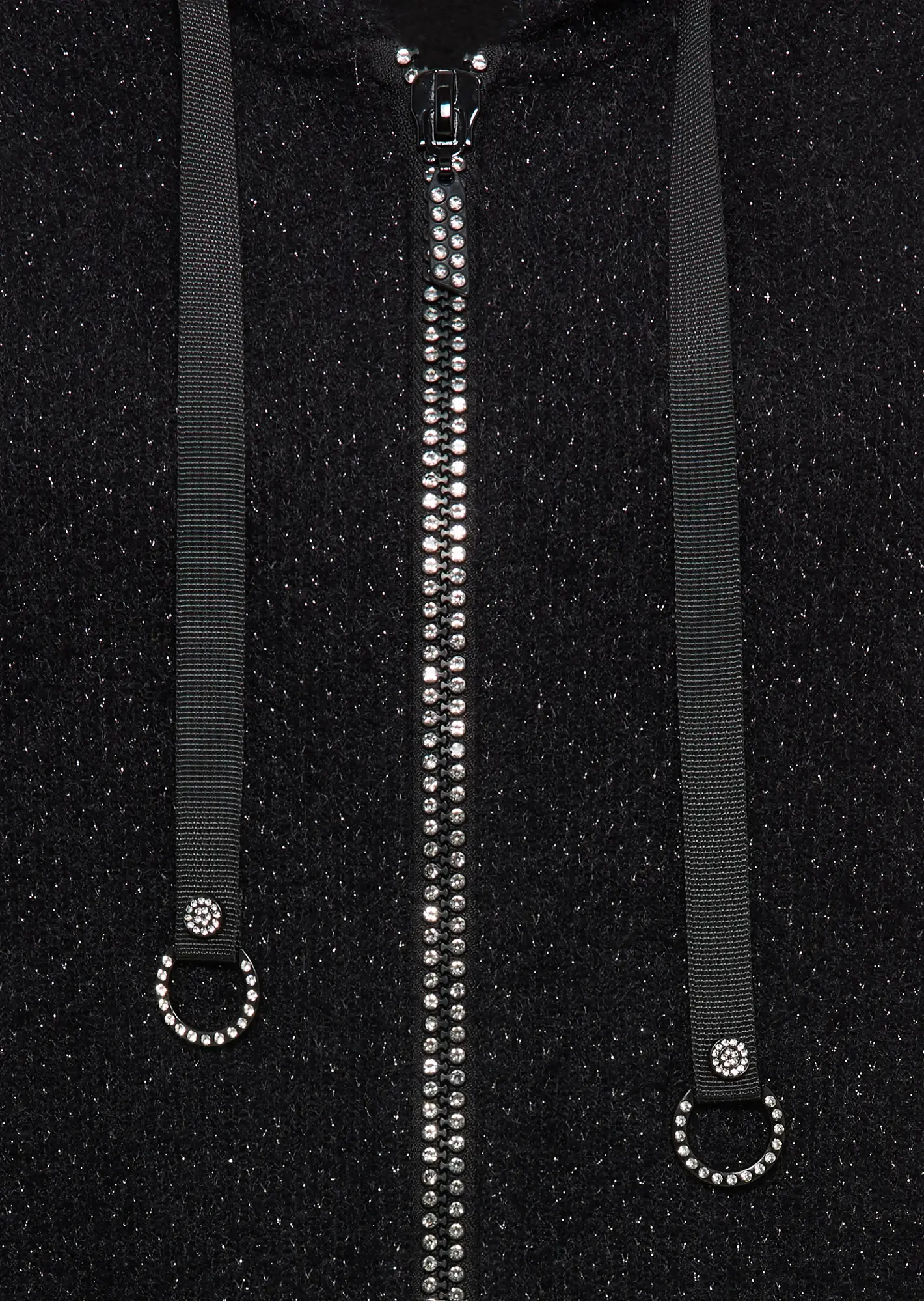 Mantel mit Glitzereffekten, schwarz