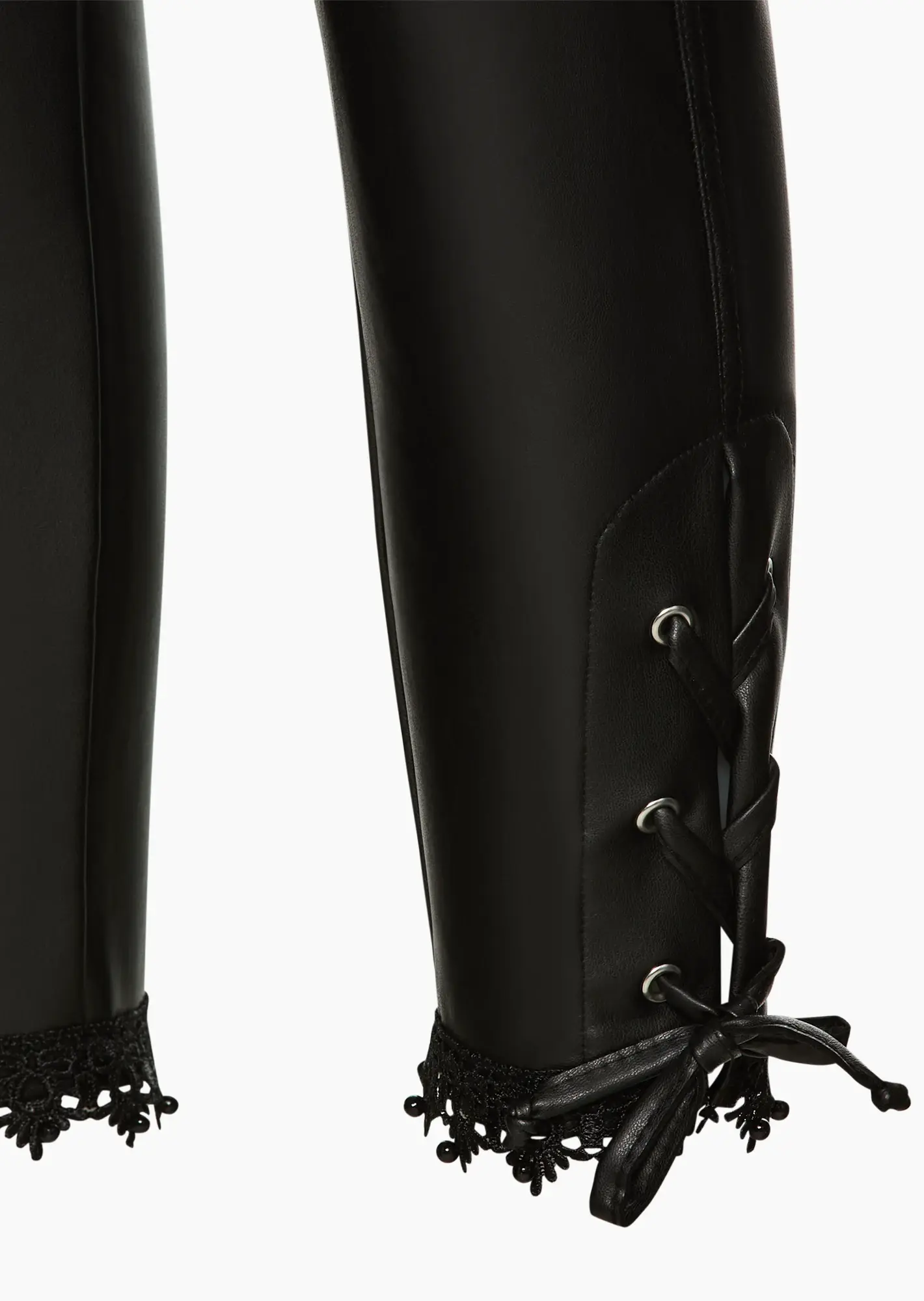 Leggings mit Spitze, schwarz