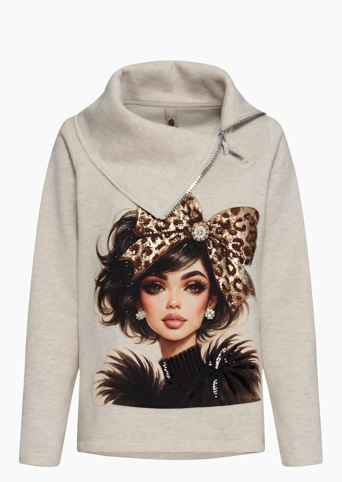 Sweatpullover 'Cute', sand-melange