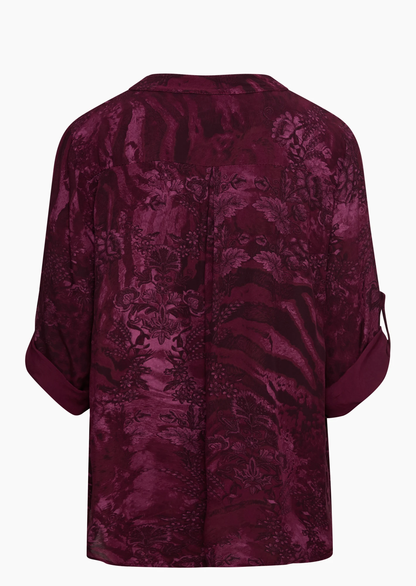 Bluse im Alloverprint, burgund