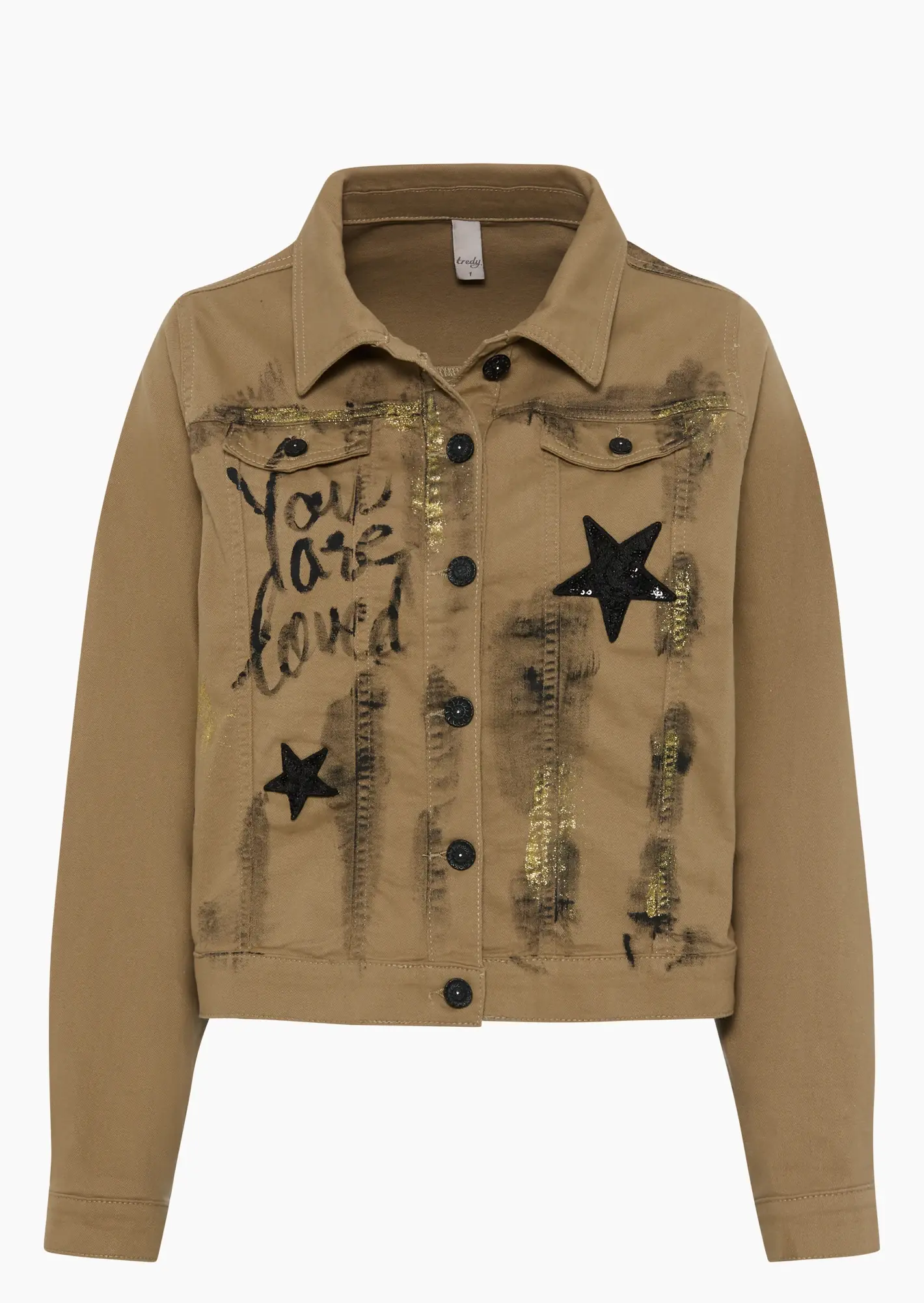 Jeansjacke 'You are loved', toffee