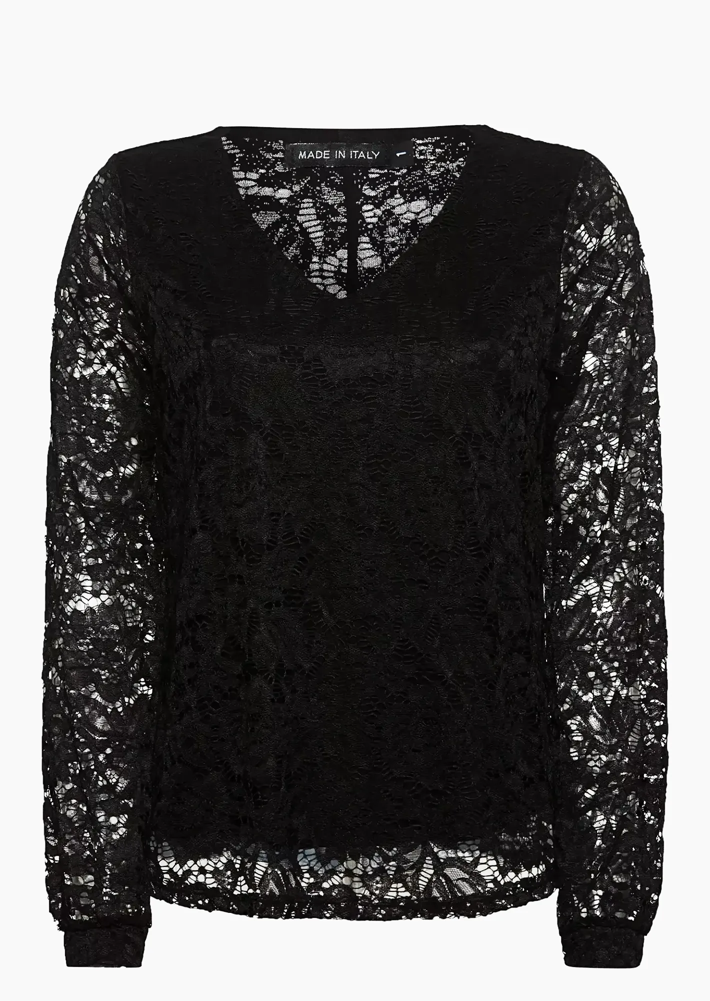 Blusenshirt Alloverspitze, schwarz