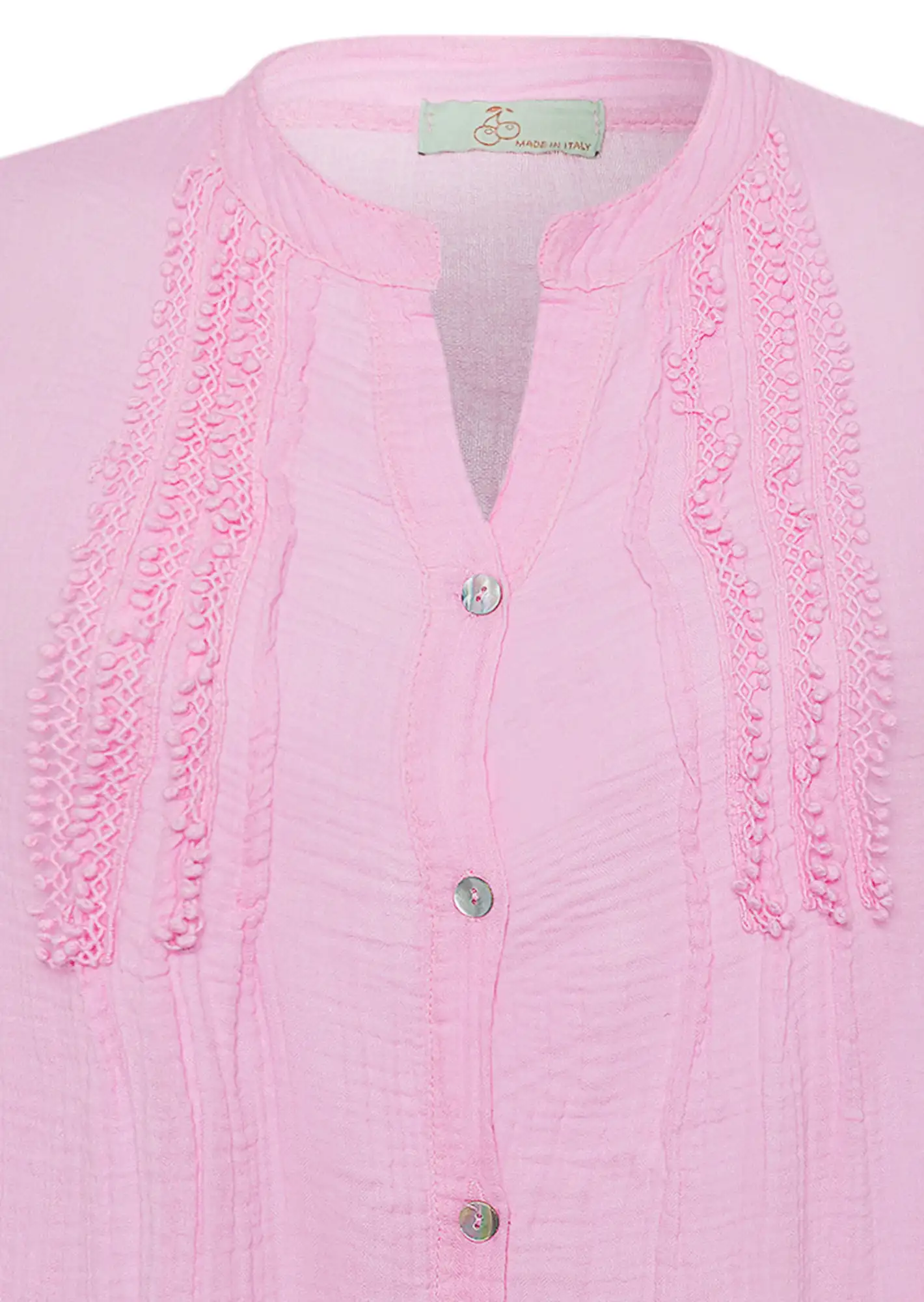 Bluse aus Musselin, pink fluro