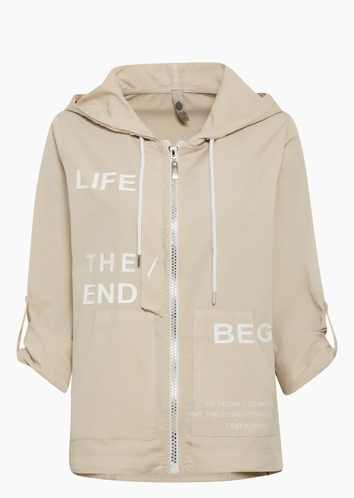 Jacke mit Krempelarm, sand
