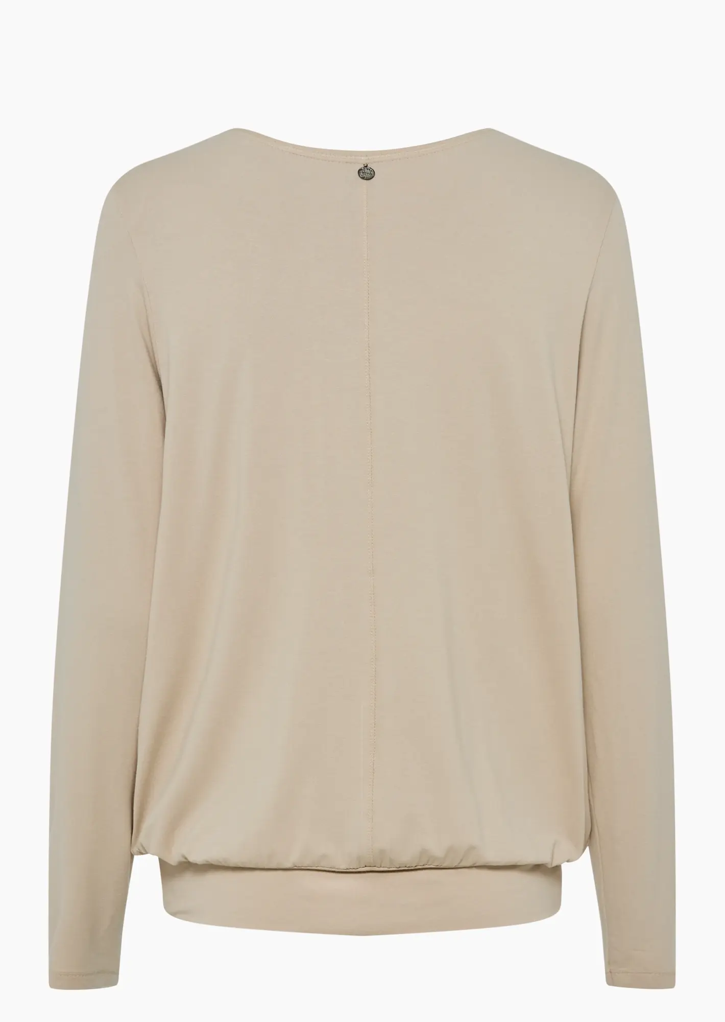 Langarmshirt mit dekorativen Ziersteinen, crema