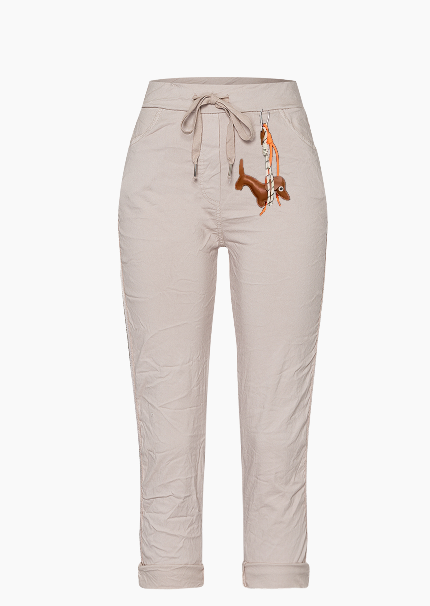 Joggpants mit Anhänger, crema