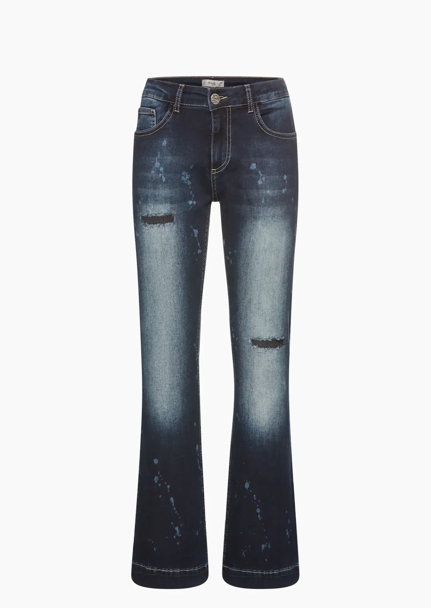 Jeans im Bootcut-Schnitt, blue black denim