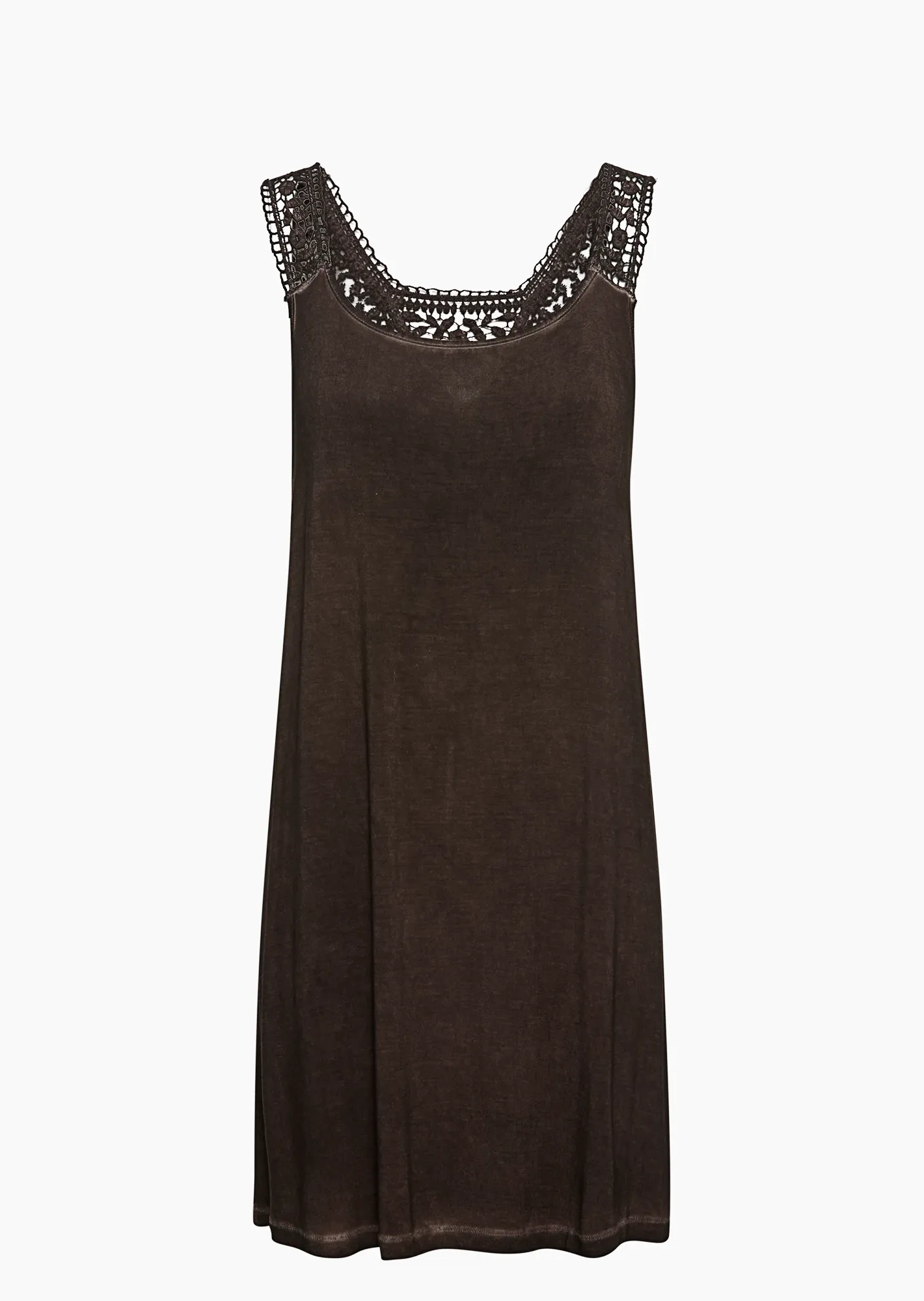 Top mit Spitze, mocca
