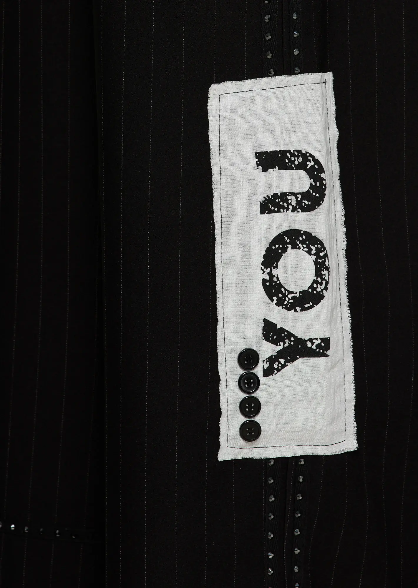 Wide Leg Nadelstreifen 'You', schwarz