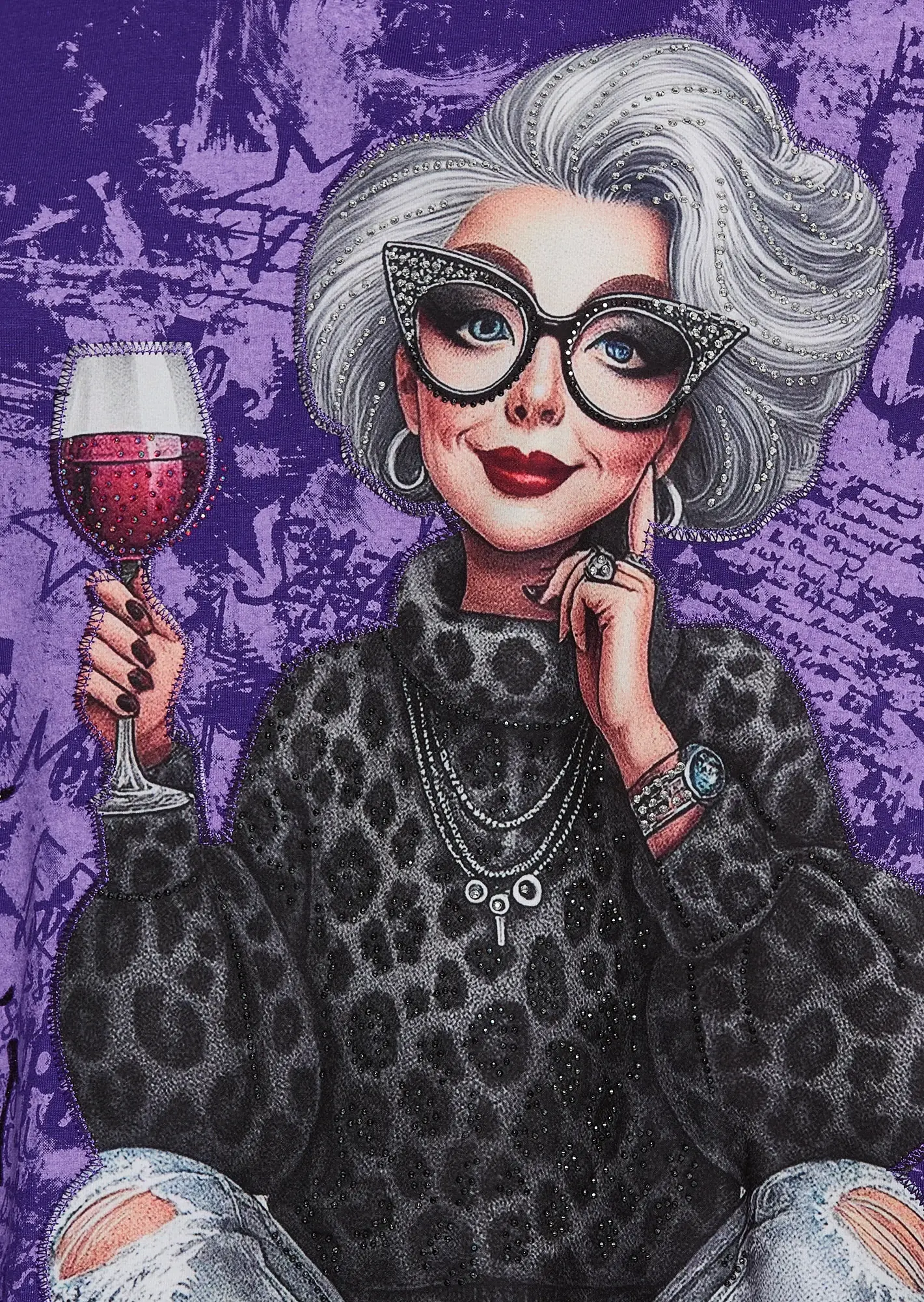 Langarmshirt mit Print, electric purple