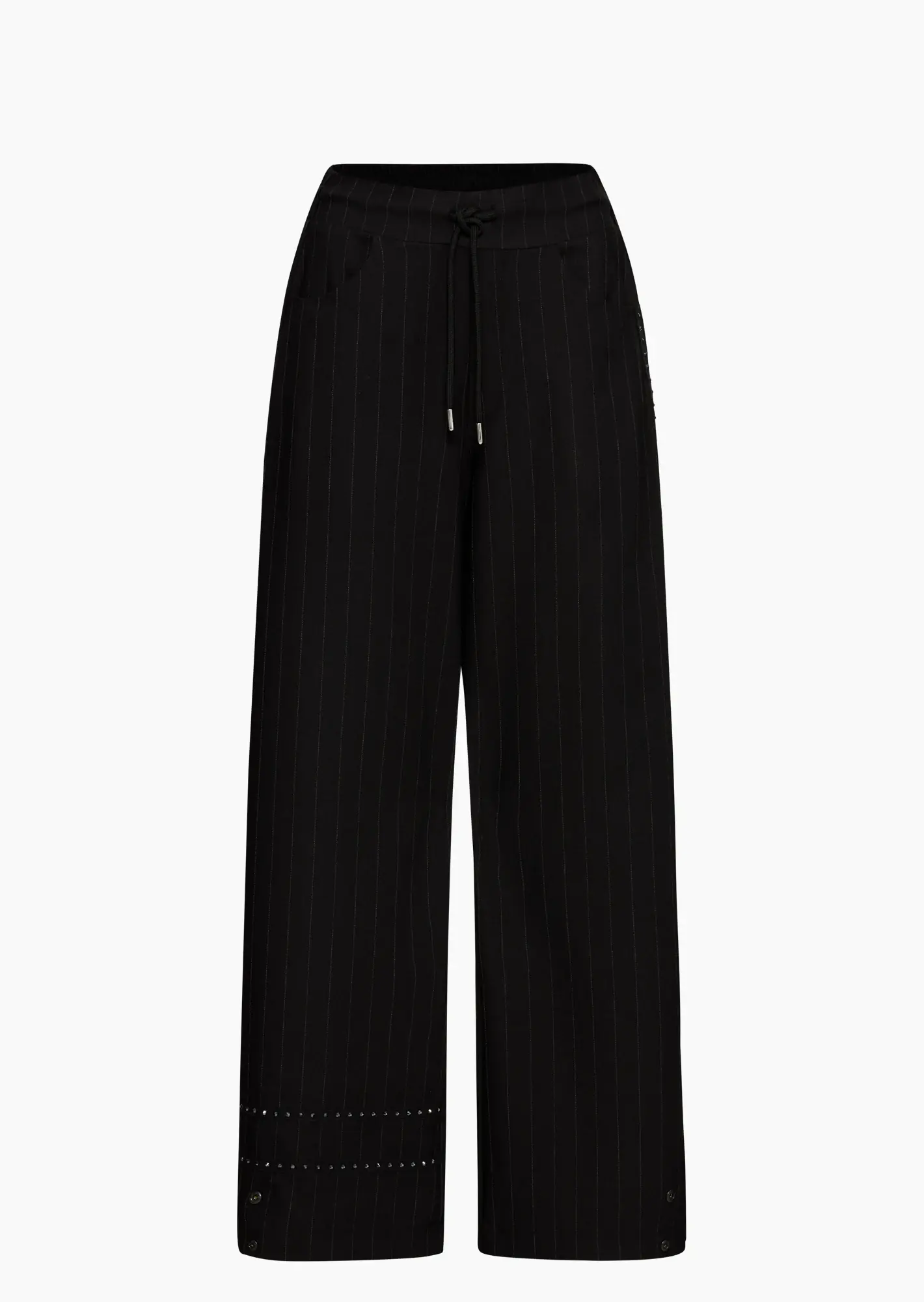 Wide Leg Nadelstreifen 'You', schwarz