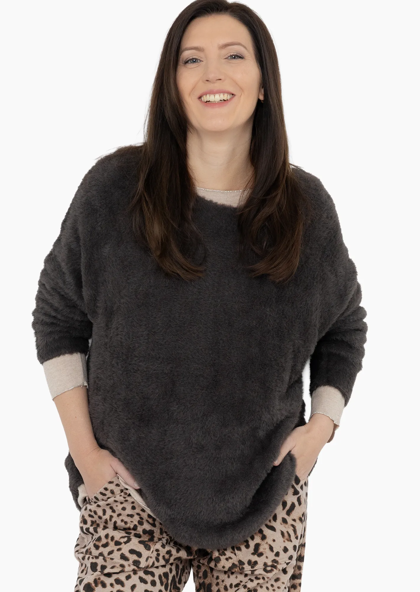 kuscheliger Strickpullover, taupe