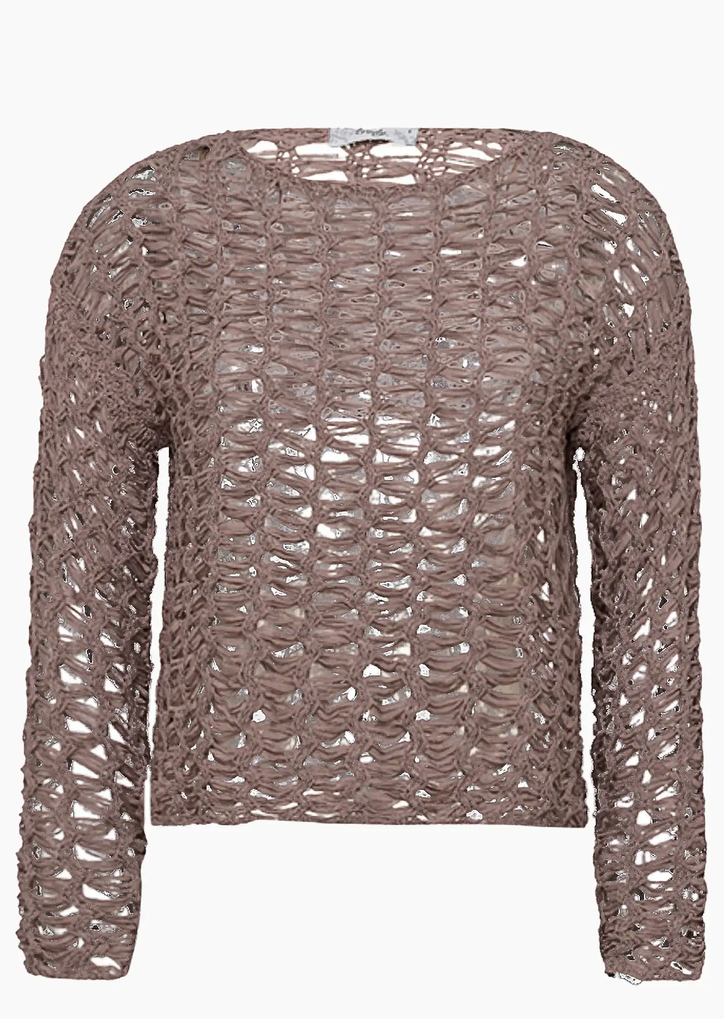 Lochstrickpullover, taupe