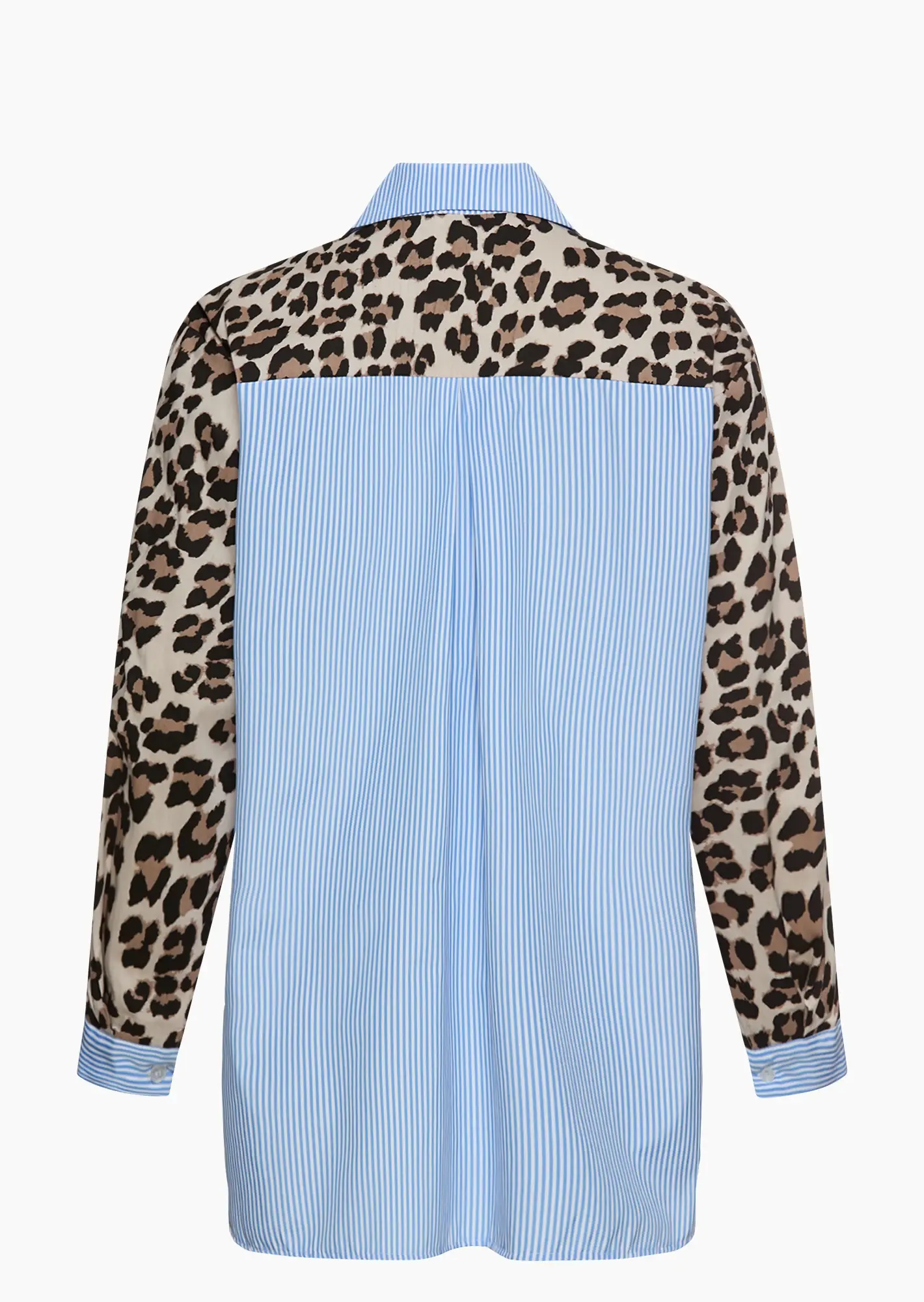 gestreifte Bluse mit Leohighlights, blau-weiß