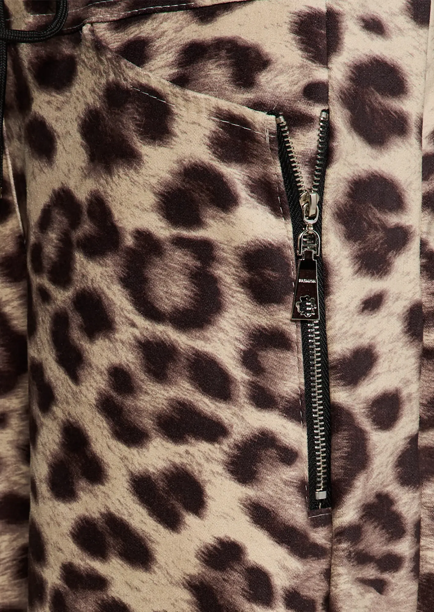 Wide Leg im Animalprint, crema