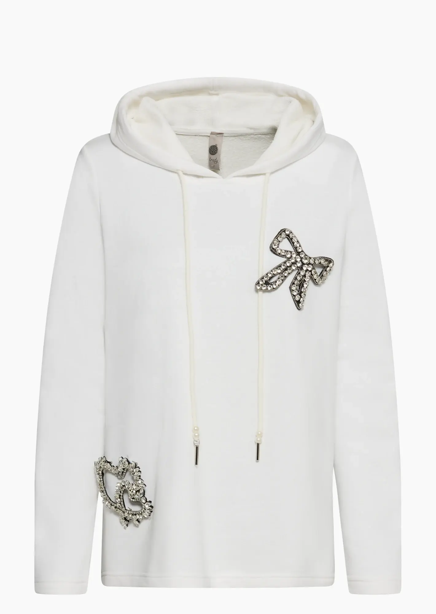 Sweatpullover mit Broschen, offwhite