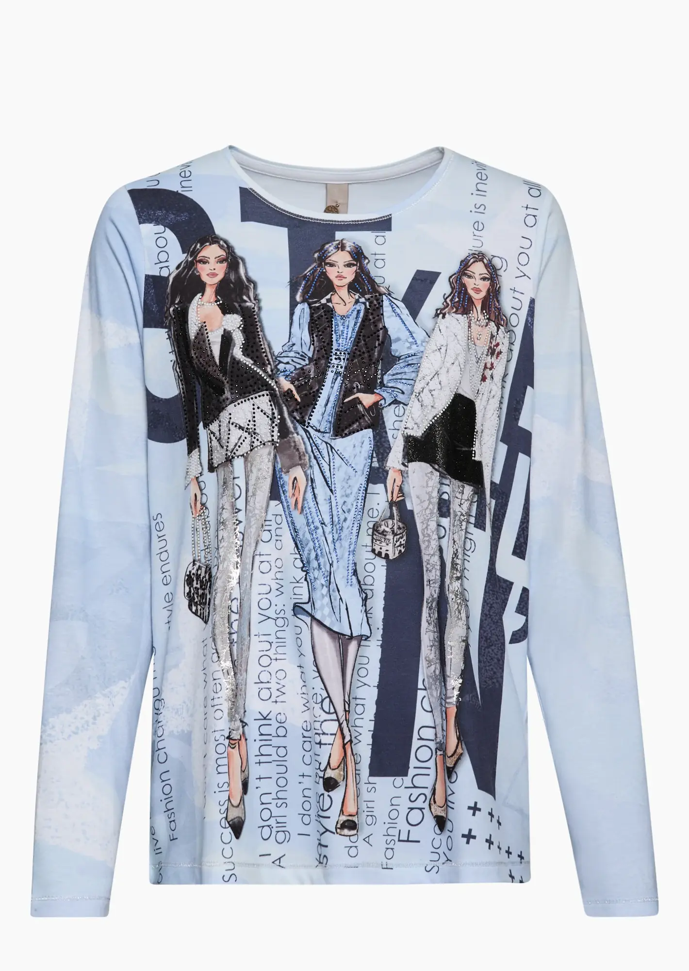 Langarmshirt 'Style', eiskristall