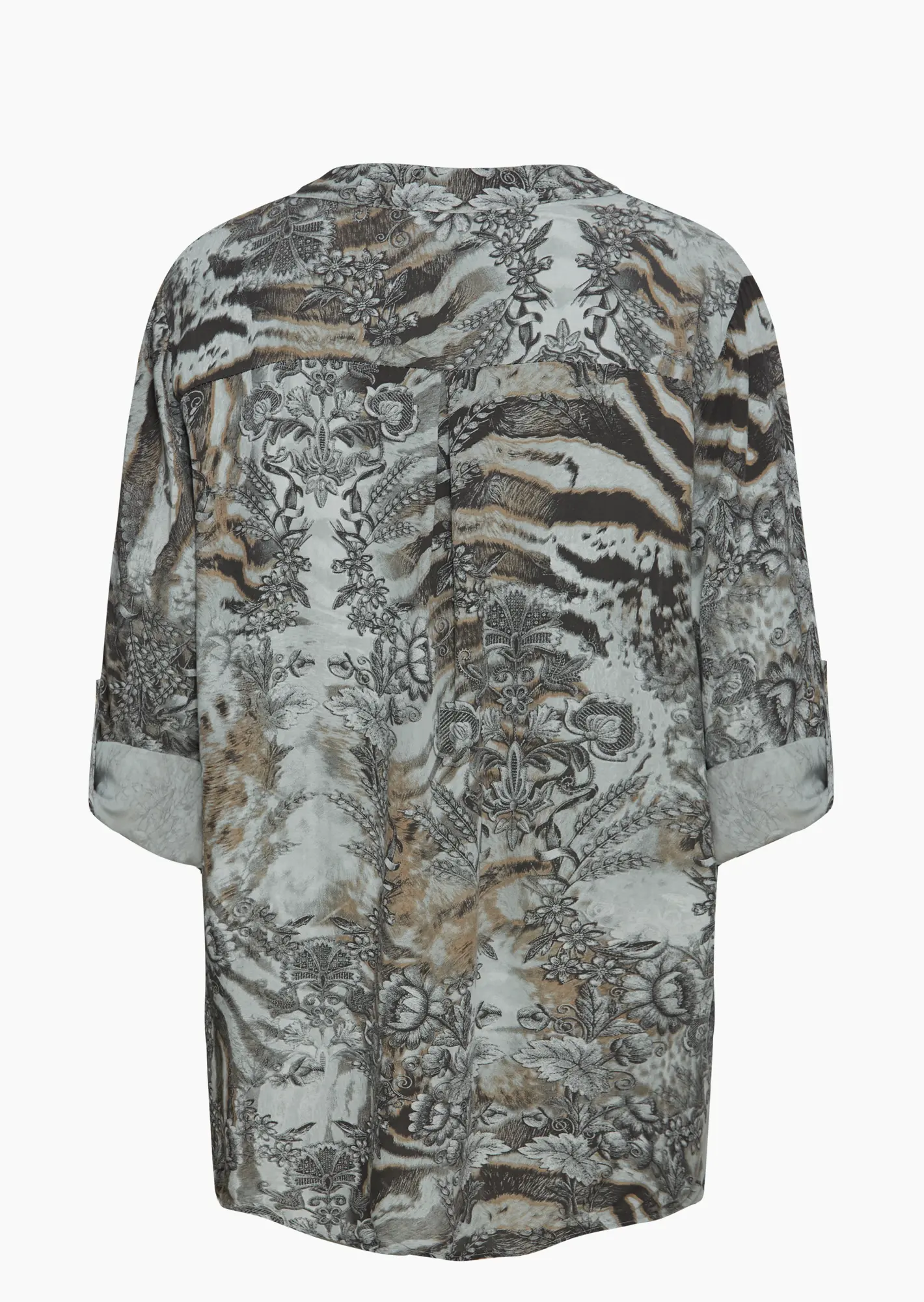 Bluse im Alloverprint, silber
