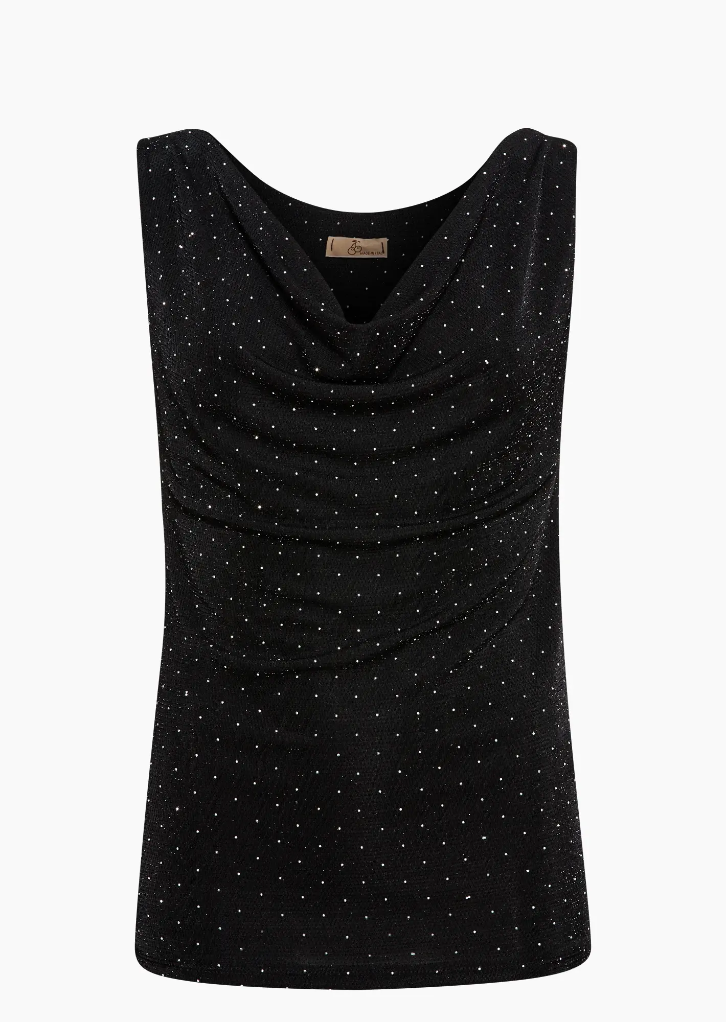Top mit Glitzereffekt, schwarz