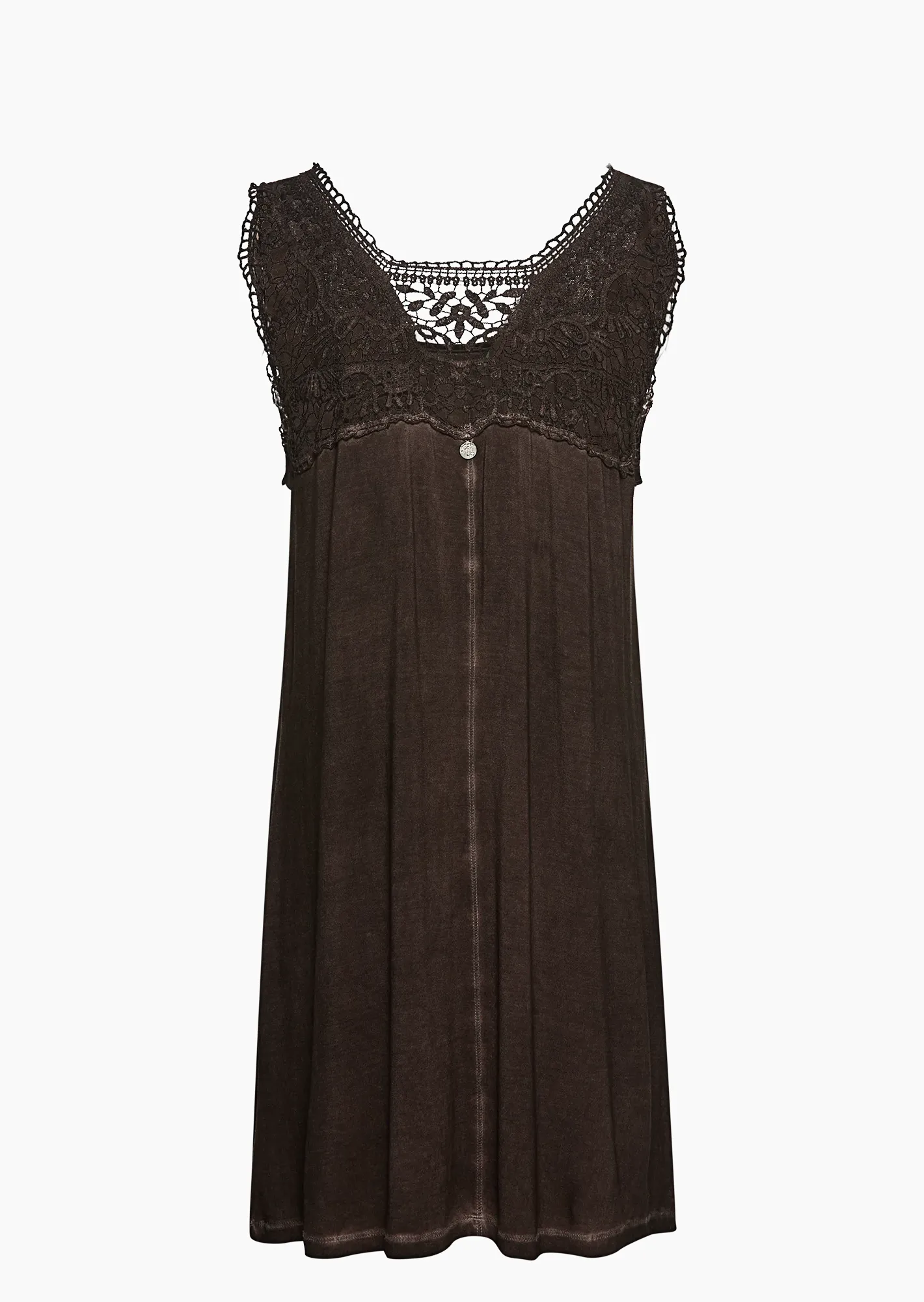 Top mit Spitze, mocca