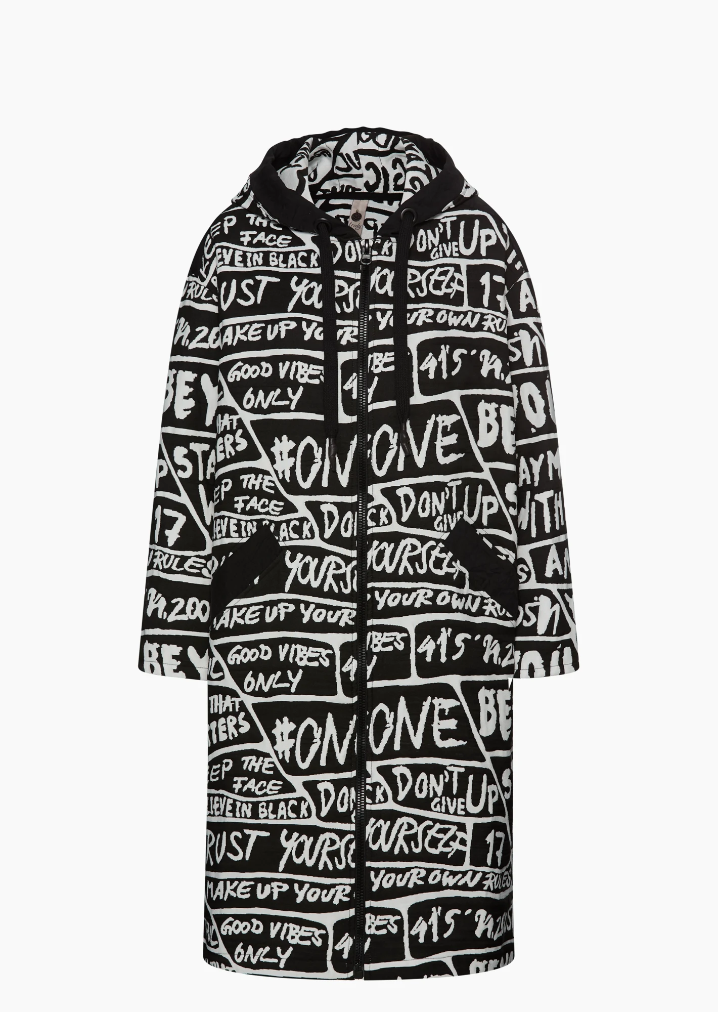 Mantel 'Trust', schwarz-weiss