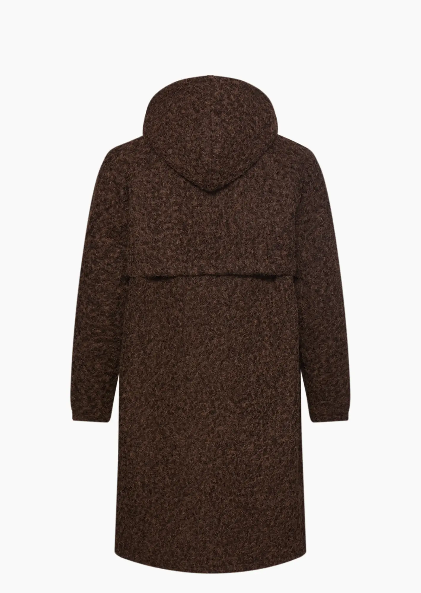 Mantel in Wollwalk-Optik, mocca