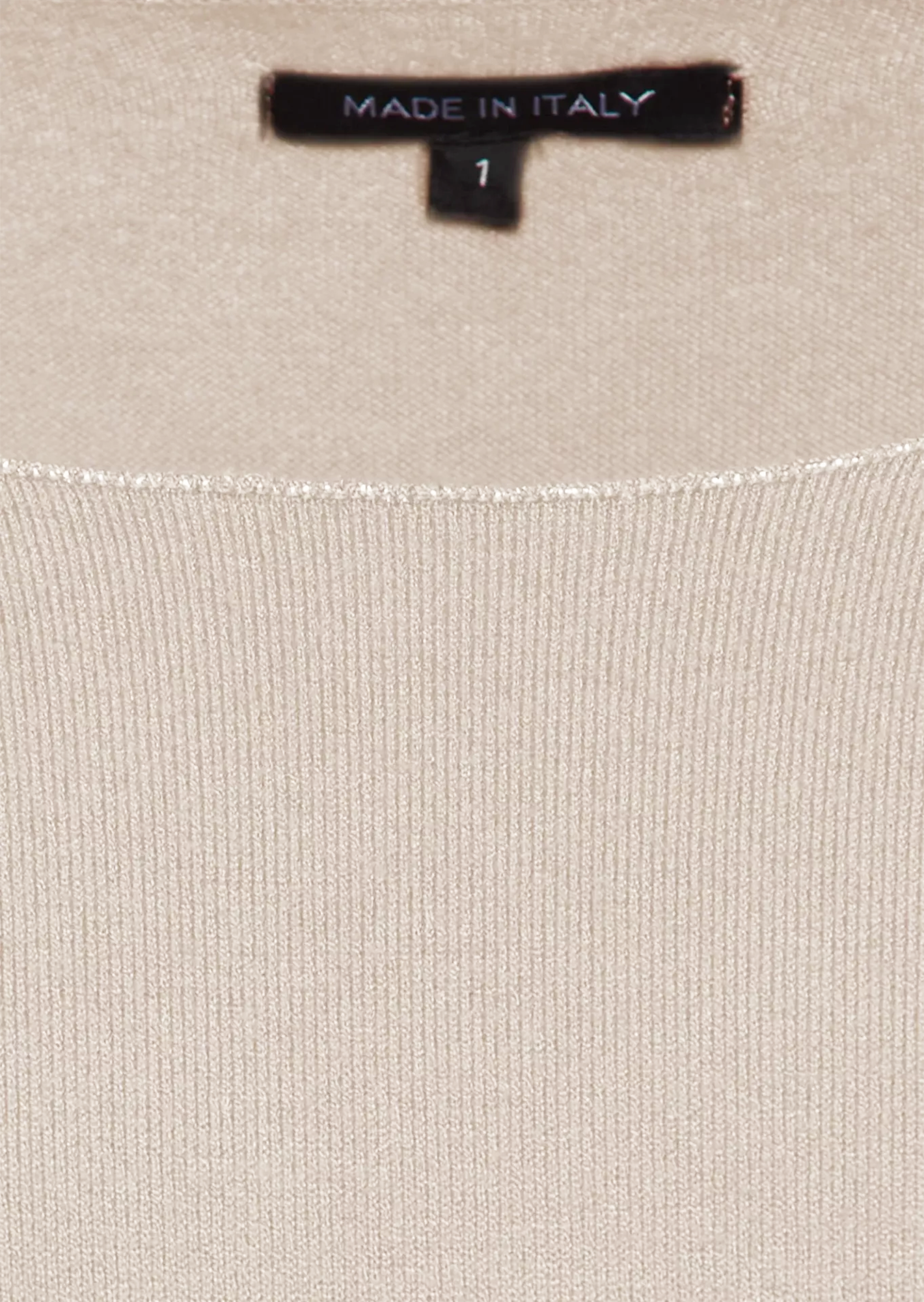 Langarmshirt in Feinstrick, crema