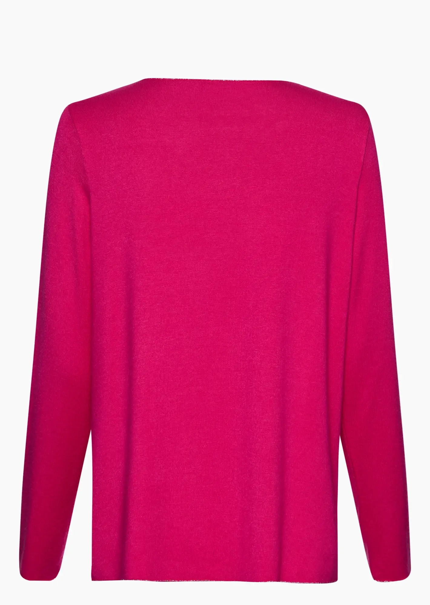 Langarmshirt in Feinstrick, pink
