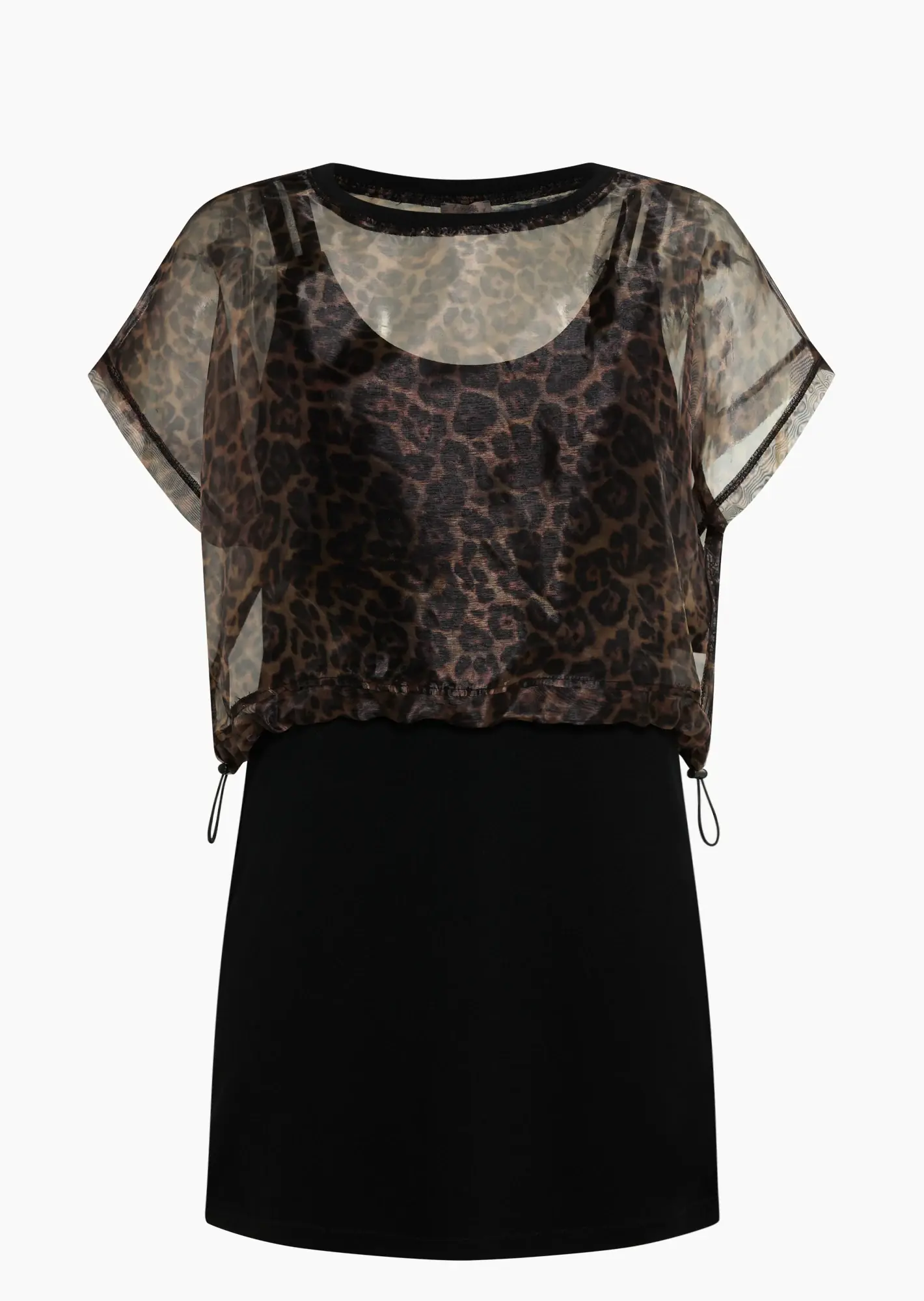 2 in 1 Shirt im Animalstyle, schwarz