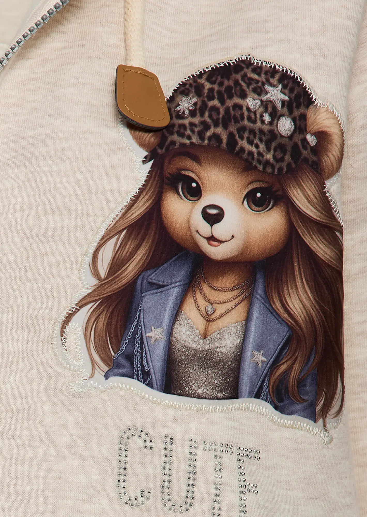 Sweatjacke 'CUTE', sand-melange