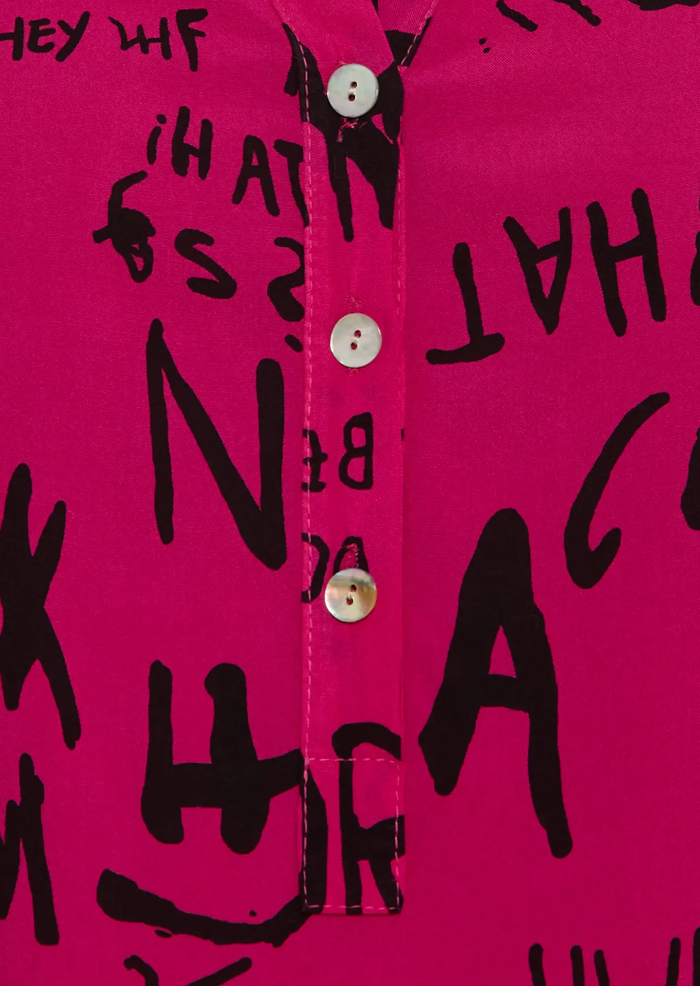 Bluse mit Lettering, pink