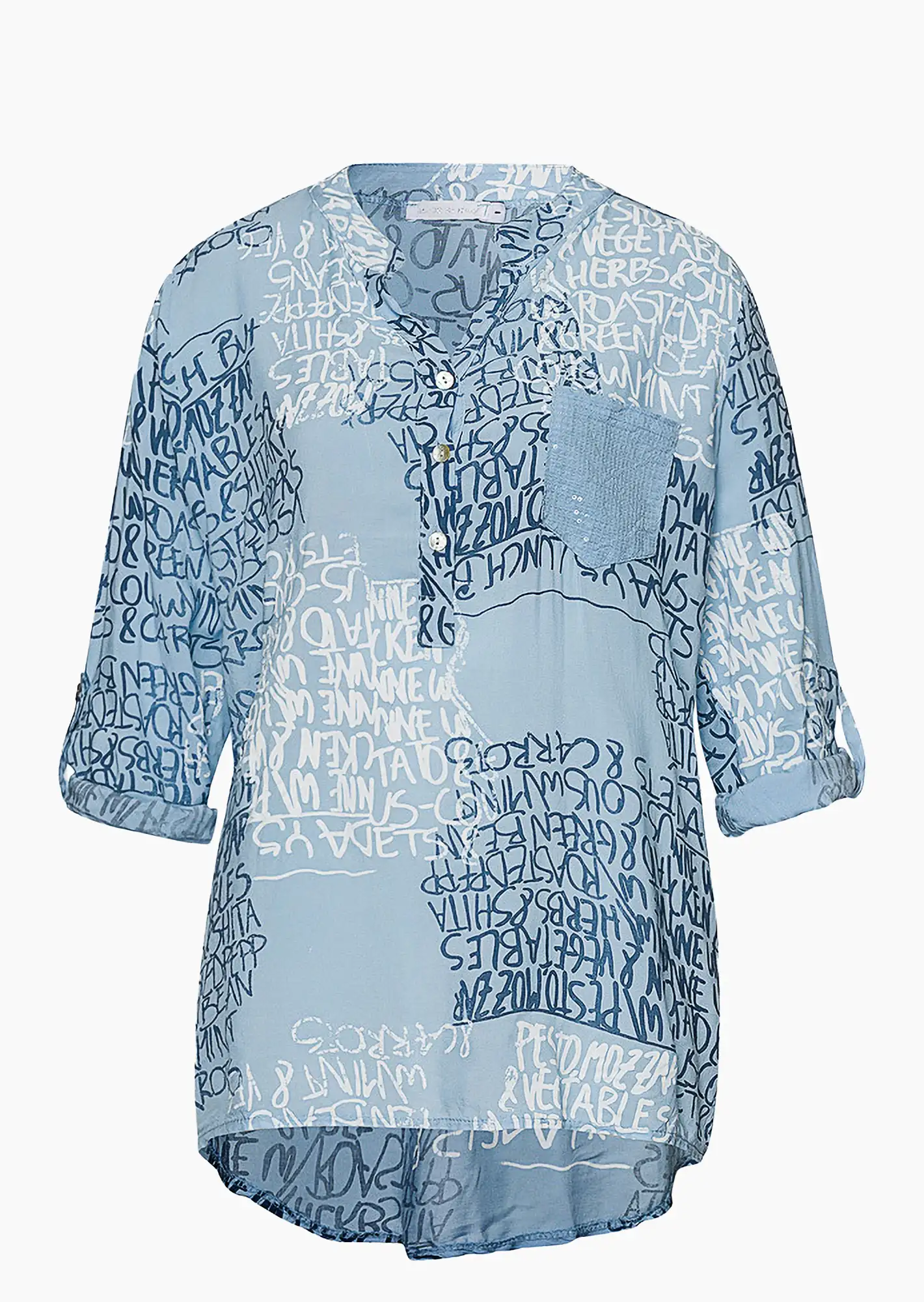 Bluse im Alloverprint, eiskristall