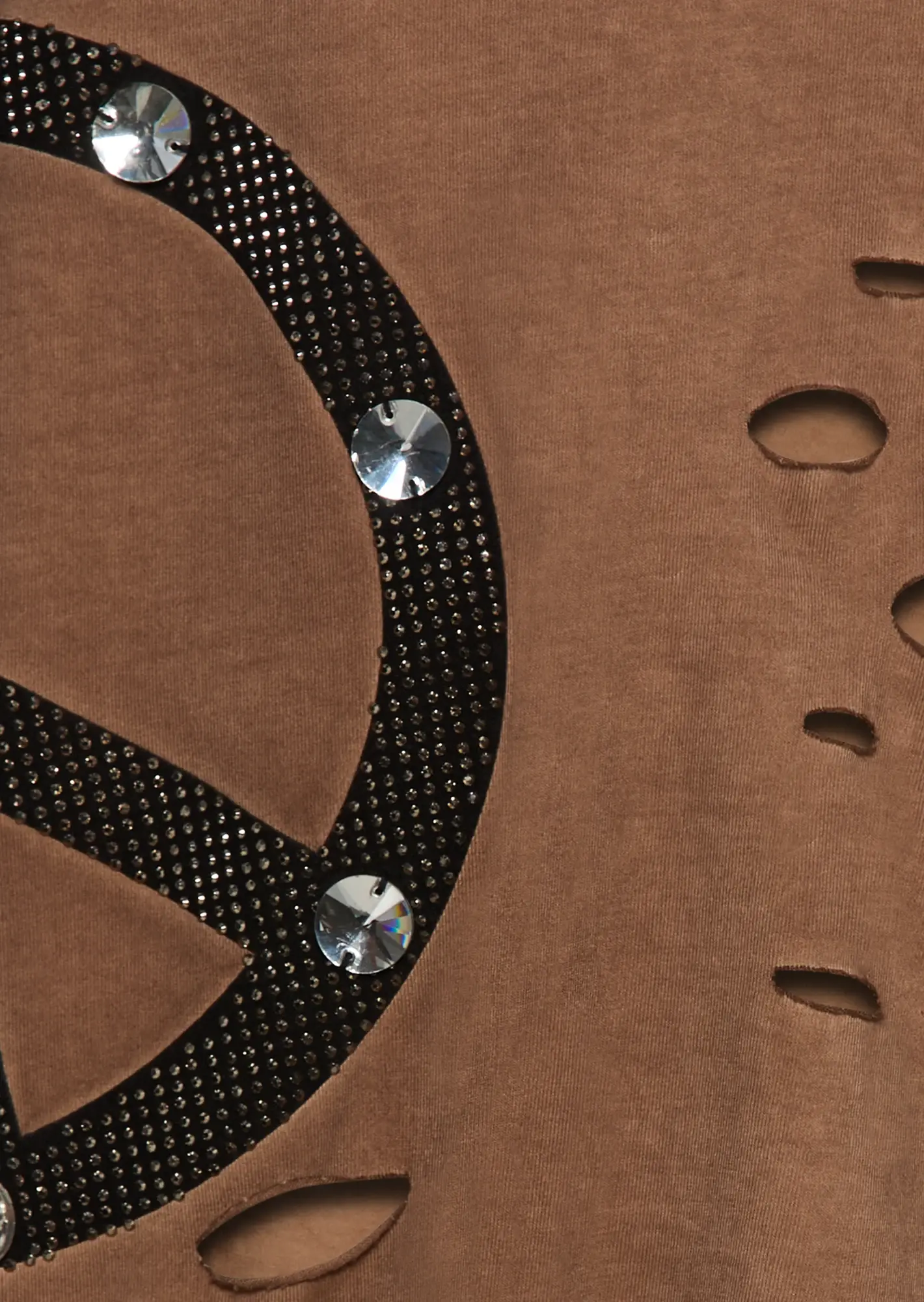 Langarmshirt 'Peace', cappuccino