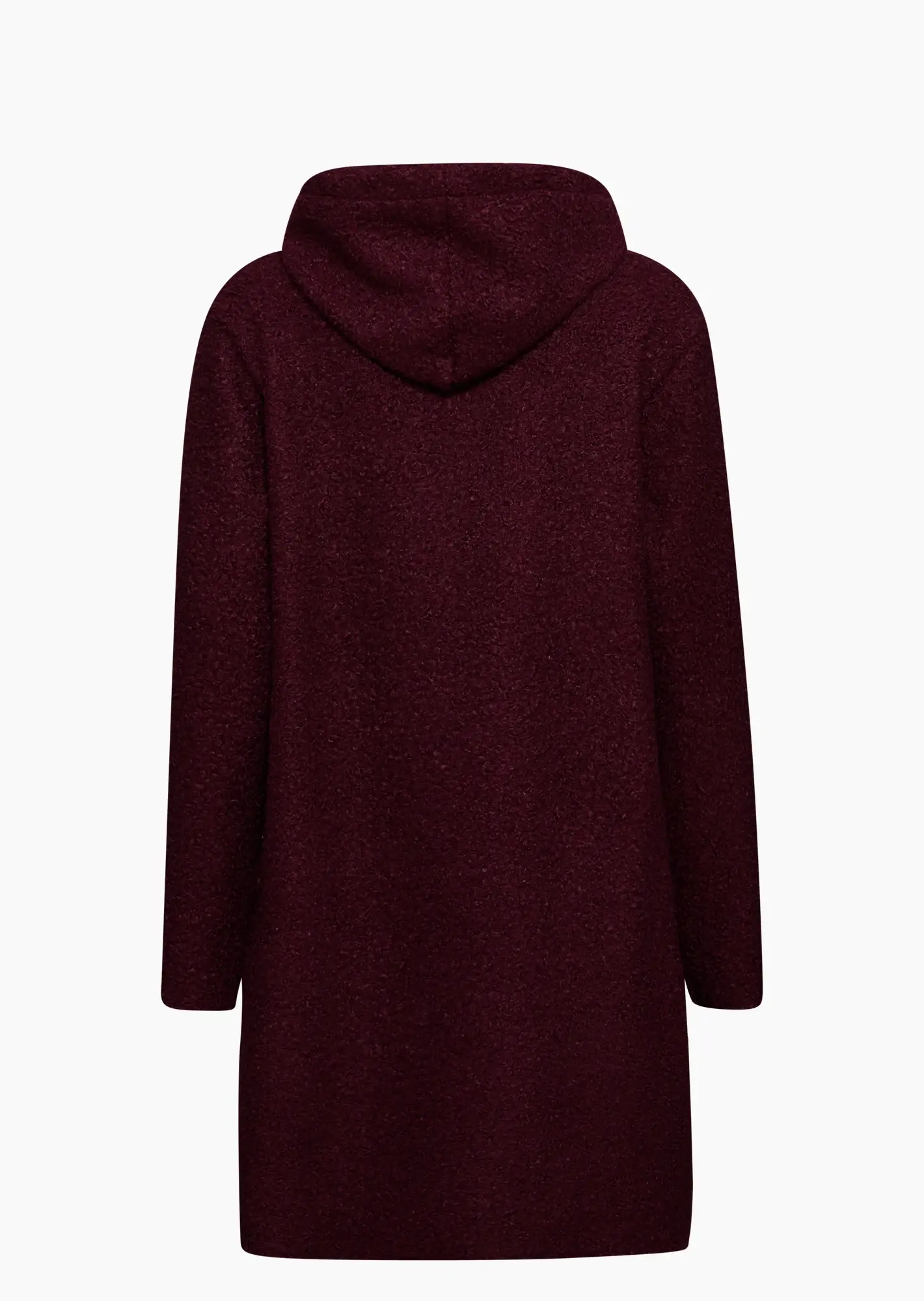 Mantel in kuscheliger Woll-Optik, burgund