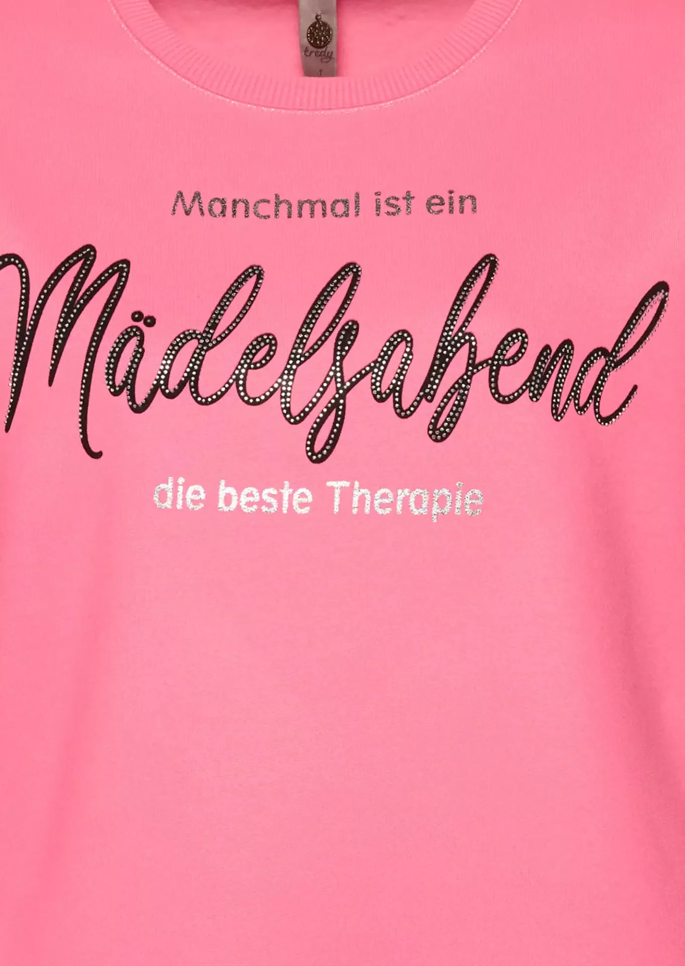 Sweatpullover 'Mädelsabend', neonpink