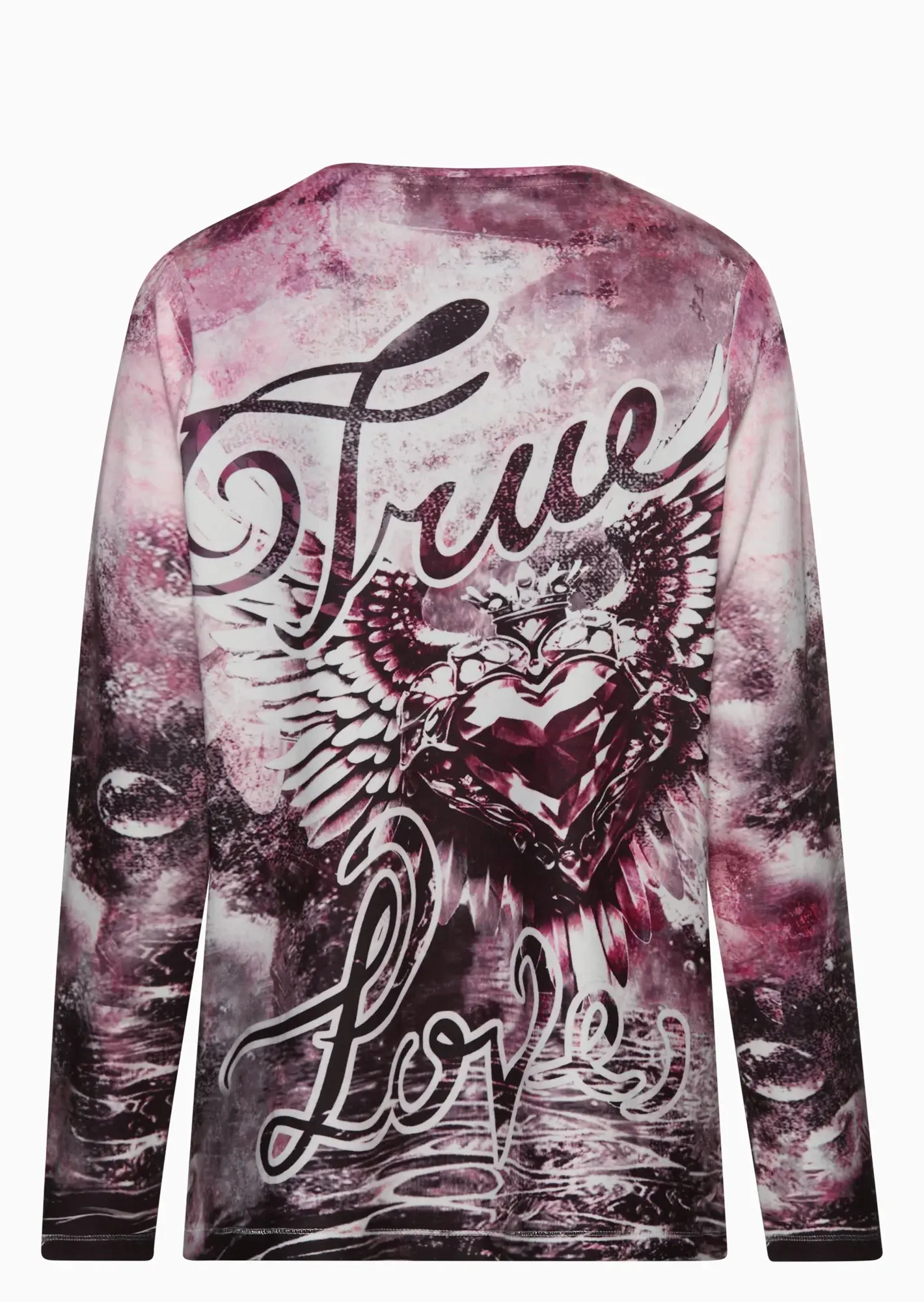 Langarmshirt 'True Love', burgund 