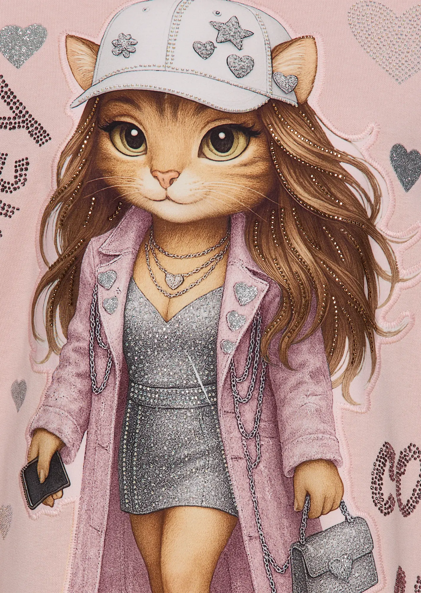 Sweatpullover 'Cool Cat', rosenholz