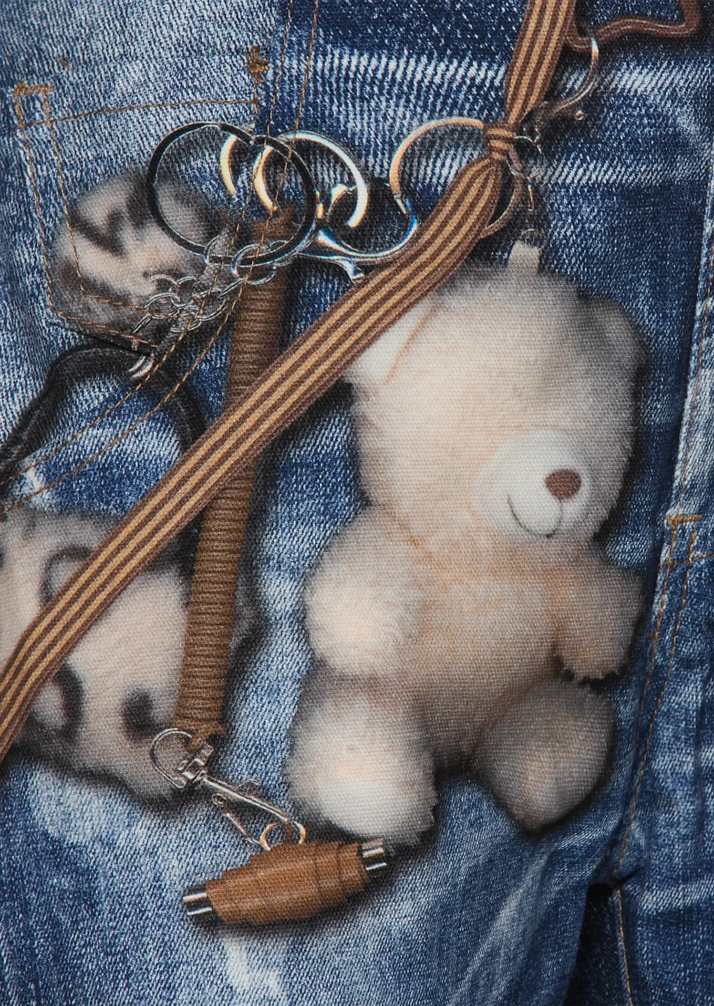 Jeans mit Alloverprint, blue denim