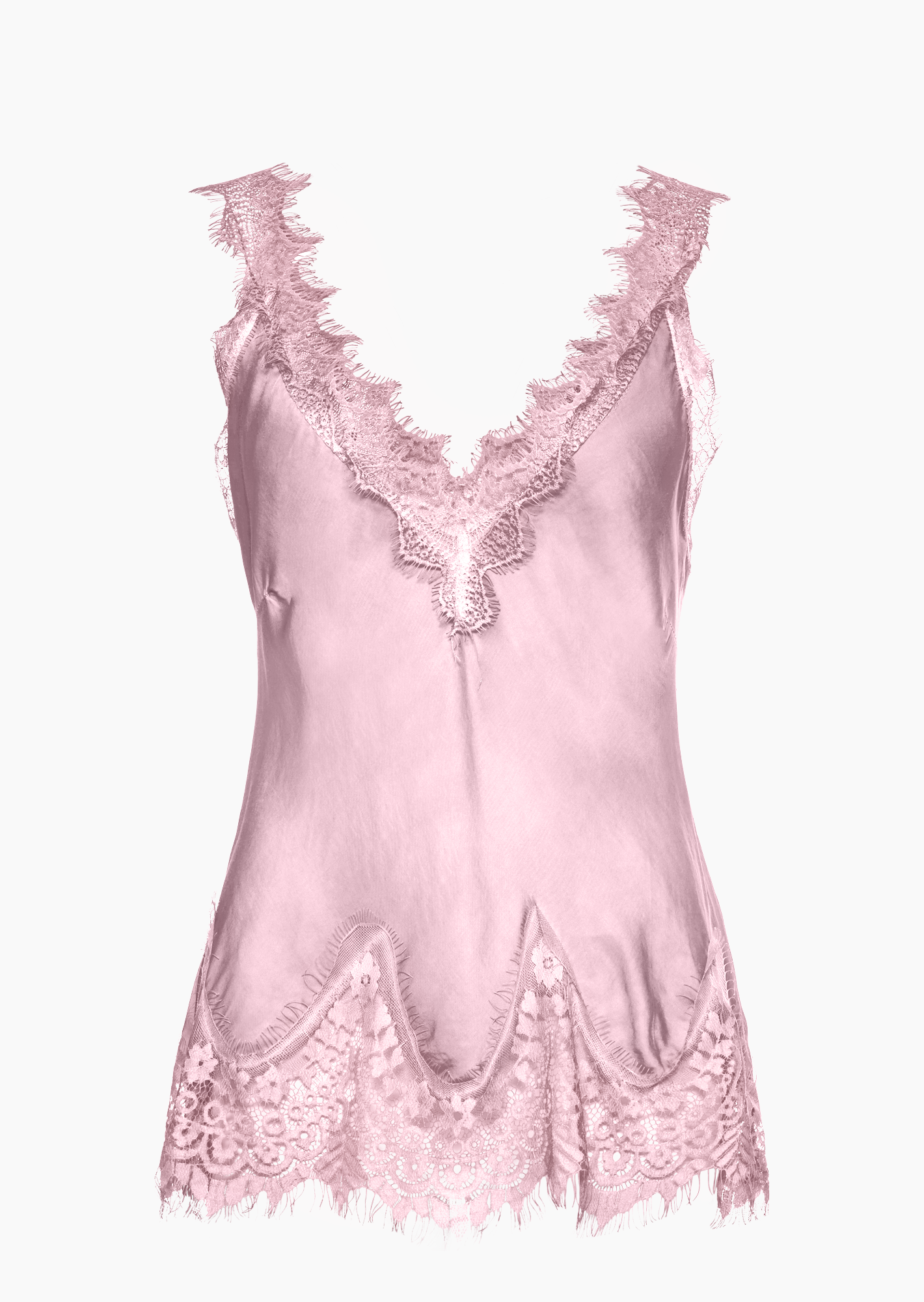 Basic Top aus Viskose-Satin, mandelblüte